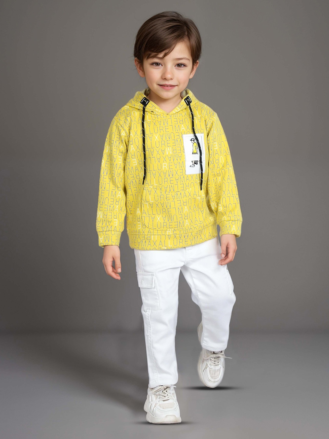 MashUp Boys Printed Hooded Long Sleeves Pure Cotton Sweatshirt With Trouser, Yellow
MashUp Boys Printed Hooded Long Sleeves Pure Cotton Sweatshirt With Trouser, Yellow