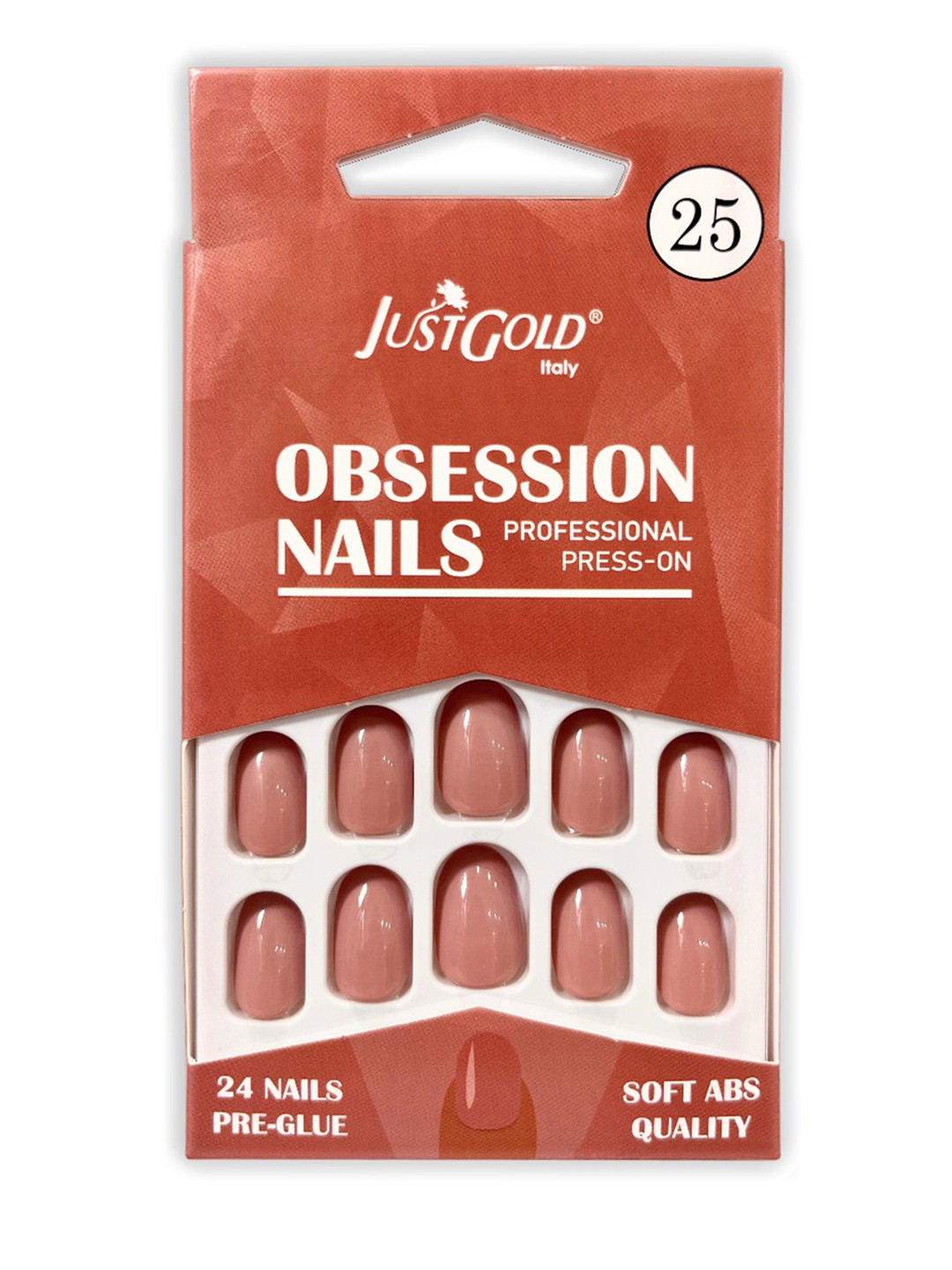 JUSTGOLD Set Of 24 Professional Obsession Press On Pre Glued Nails - Shade 25, Beige 
JUSTGOLD Set Of 24 Professional Obsession Press On Pre Glued Nails - Shade 25, Beige
