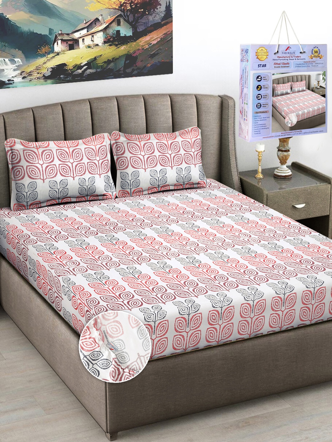 FABINALIV Black & Brown Floral Printed 300 TC King Bedsheet Set-2.50 m X 2.25 m
FABINALIV Black & Brown Floral Printed 300 TC King Bedsheet Set-2.50 m X 2.25 m