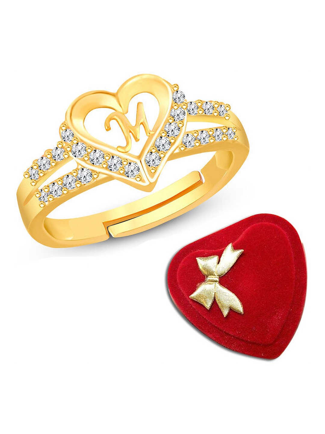 Lila Unisex Gold-Plated Cubic Zirconia Stone Studded Alphabet M Adjustable Finger Ring
Lila Unisex Gold-Plated Cubic Zirconia Stone Studded Alphabet M Adjustable Finger Ring