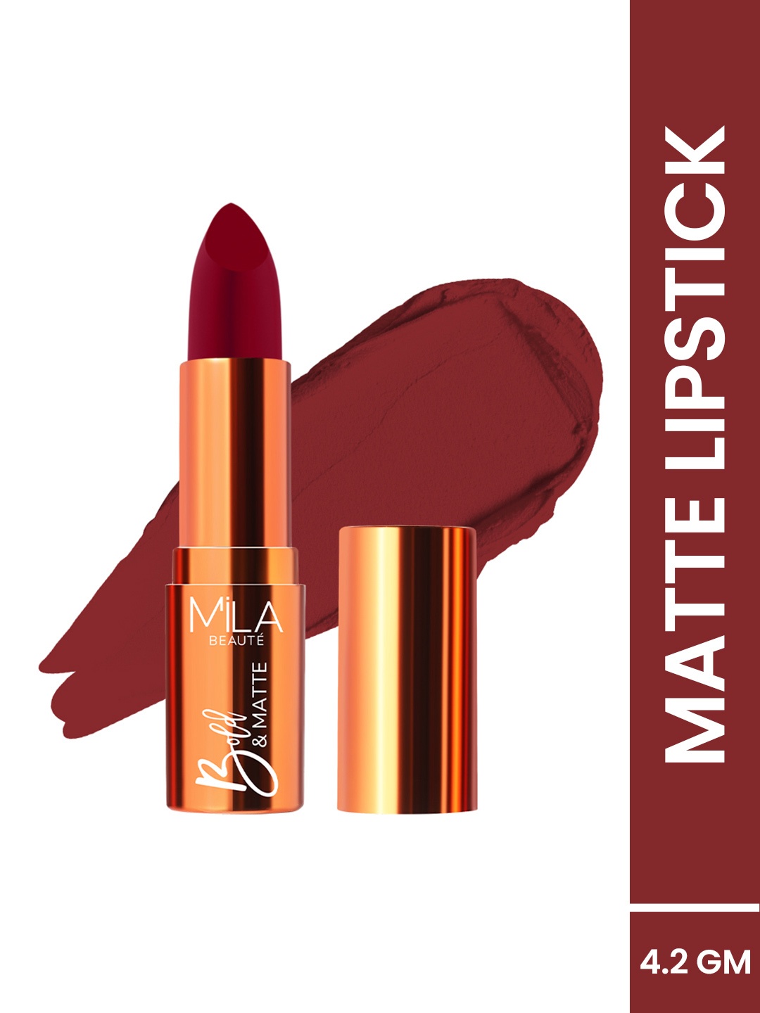 MILA BEAUTE Bold & Matte Lipstick Enriched With Jojoba Oil - 4.2 g - Dare Devil, Maroon
MILA BEAUTE Bold & Matte Lipstick Enriched With Jojoba Oil - 4.2 g - Dare Devil, Maroon