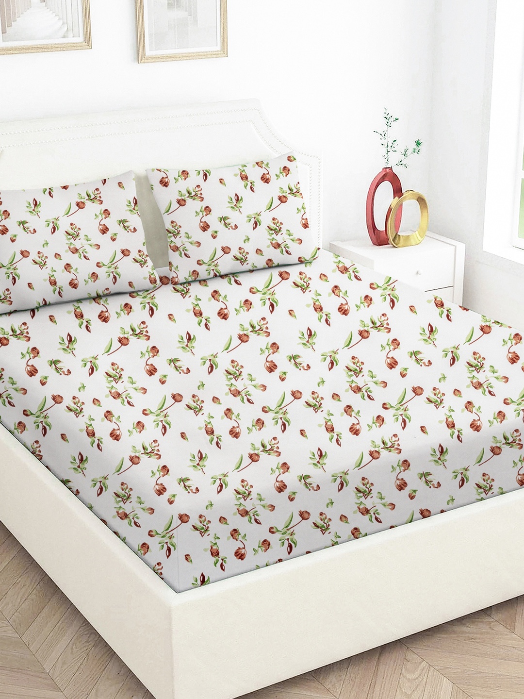 Star Weaves Brown & White Floral 200 TC King Bedsheet & 2 Pillow Covers 2.28 m x 2.74 m
Star Weaves Brown & White Floral 200 TC King Bedsheet & 2 Pillow Covers 2.28 m x 2.74 m
