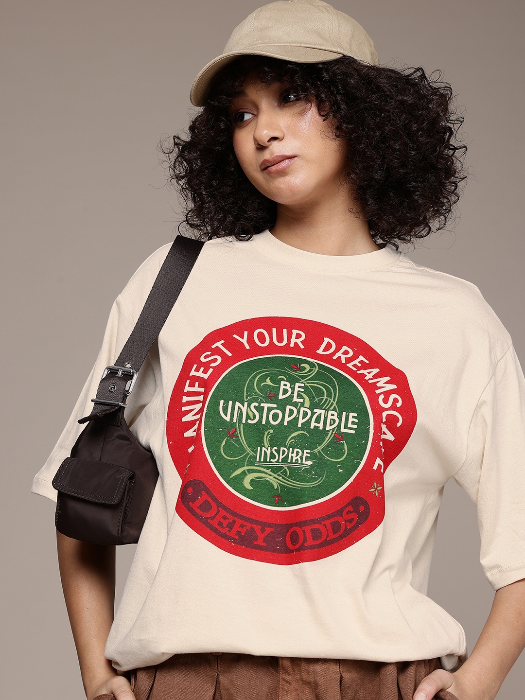 The Roadster Life Co. Printed Drop-Shoulder Sleeves Oversized Pure Cotton T-shirt, Cream
The Roadster Life Co. Printed Drop-Shoulder Sleeves Oversized Pure Cotton T-shirt, Cream