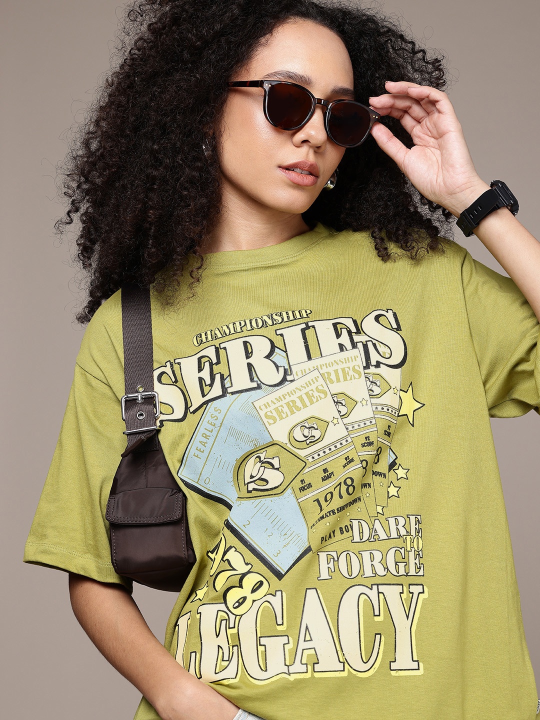 The Roadster Life Co. Printed Drop-Shoulder Sleeves Oversized Pure Cotton T-shirt, Olive
The Roadster Life Co. Printed Drop-Shoulder Sleeves Oversized Pure Cotton T-shirt, Olive