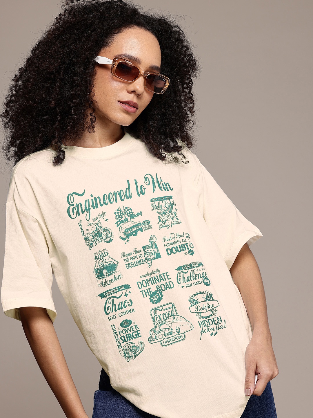 The Roadster Life Co. Oversized Fit Typography Printed Pure Cotton T-shirt, Cream
The Roadster Life Co. Oversized Fit Typography Printed Pure Cotton T-shirt, Cream