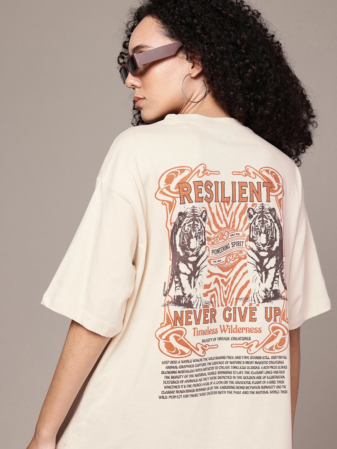 The Roadster Life Co. Printed Drop-Shoulder Sleeves Oversized Pure Cotton T-shirt, Cream
The Roadster Life Co. Printed Drop-Shoulder Sleeves Oversized Pure Cotton T-shirt, Cream