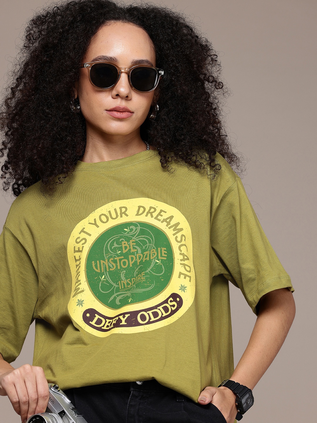 The Roadster Life Co. Printed Drop-Shoulder Sleeves Oversized Pure Cotton T-shirt, Olive
The Roadster Life Co. Printed Drop-Shoulder Sleeves Oversized Pure Cotton T-shirt, Olive
