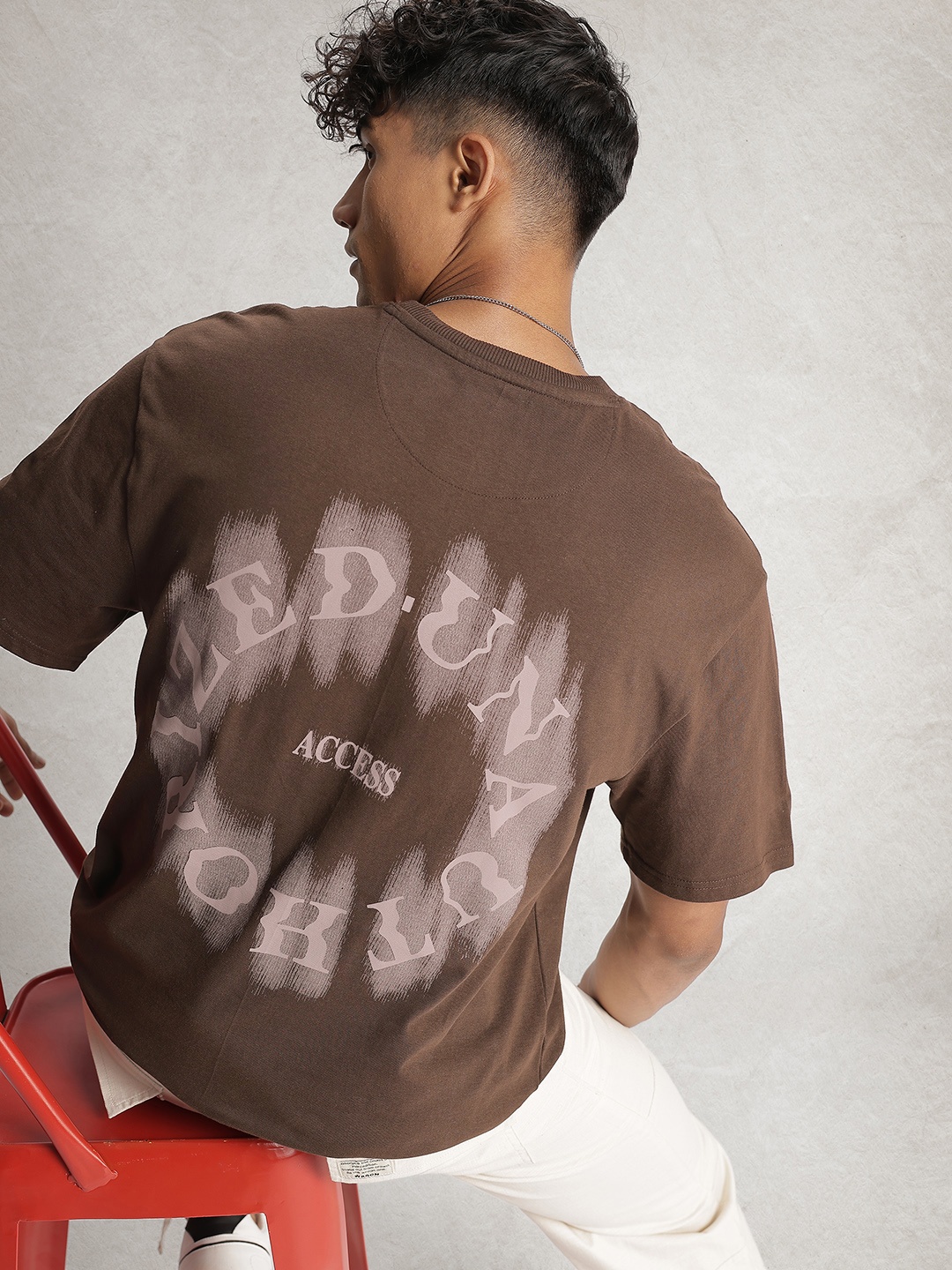 WROGN Printed Drop-Shoulder Sleeves Oversized Pure Cotton T-shirt, Coffee brown
WROGN Printed Drop-Shoulder Sleeves Oversized Pure Cotton T-shirt, Coffee brown
