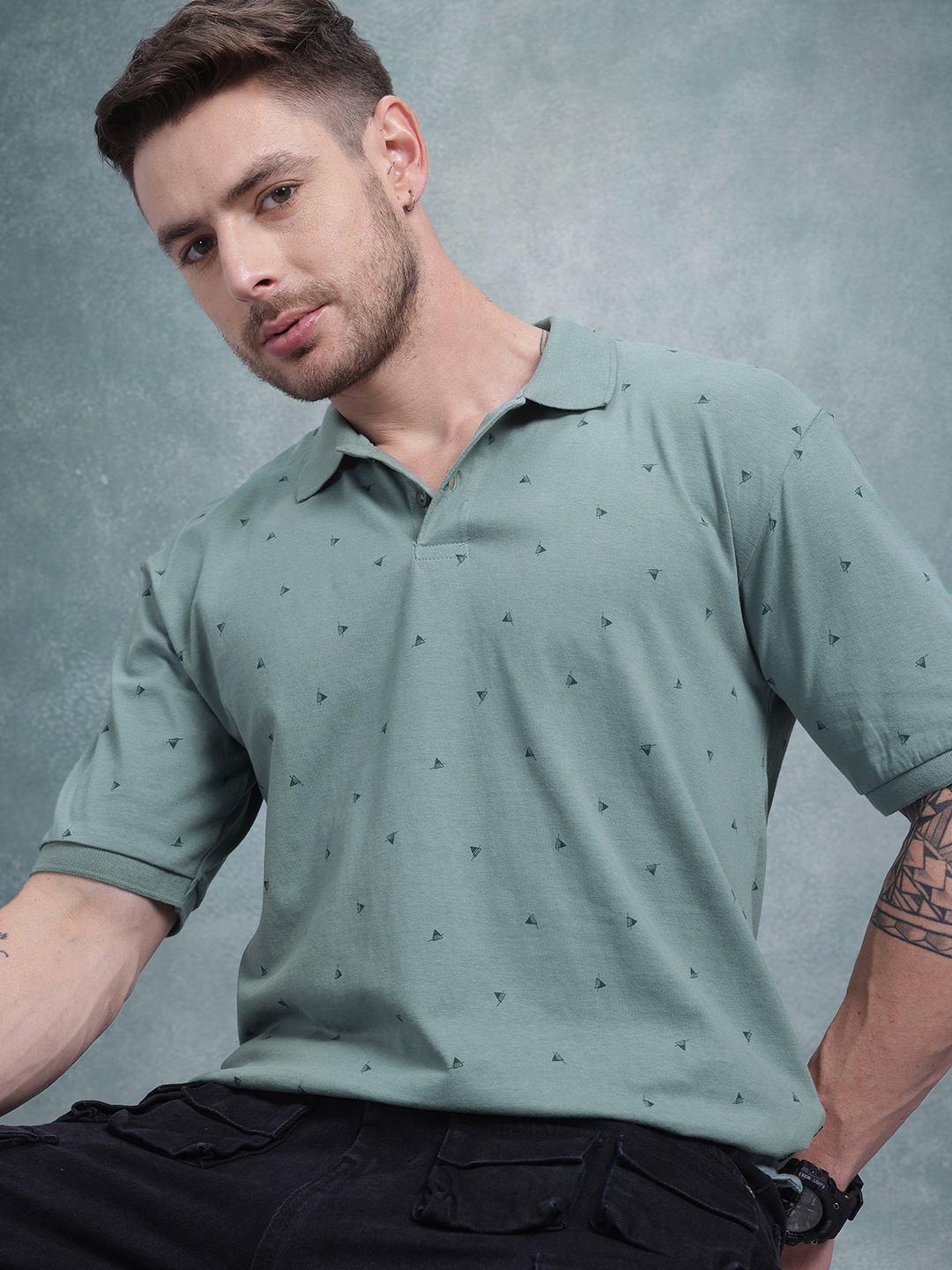 The Roadster Life Co. Conversational Print Pure Cotton Polo Collar T-shirt, Green
The Roadster Life Co. Conversational Print Pure Cotton Polo Collar T-shirt, Green