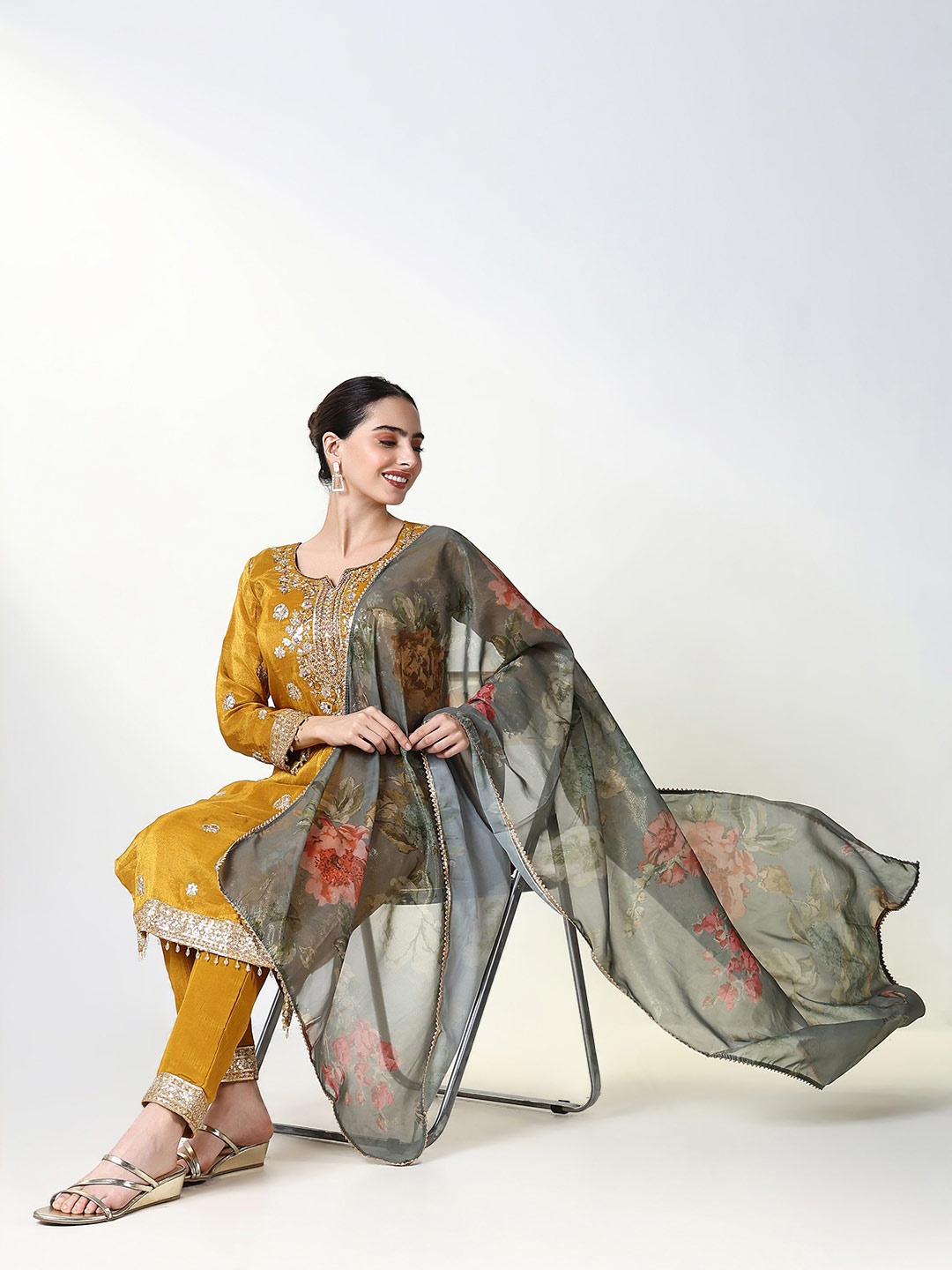 SHOWOFF Women Embroidered Regular Thread Work Kurta with Trousers & With Dupatta, Mustard
SHOWOFF Women Embroidered Regular Thread Work Kurta with Trousers & With Dupatta, Mustard