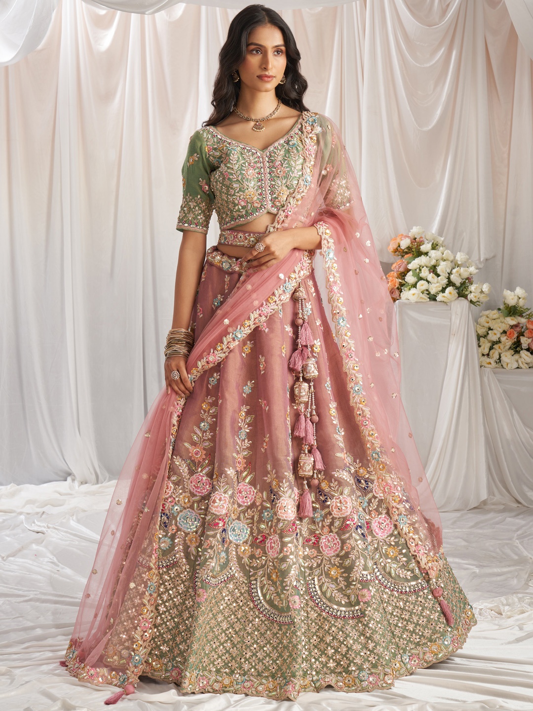 panchhi Embroidered Semi-Stitched Lehenga & Unstitched Blouse With Dupatta, Sea green
panchhi Embroidered Semi-Stitched Lehenga & Unstitched Blouse With Dupatta, Sea green