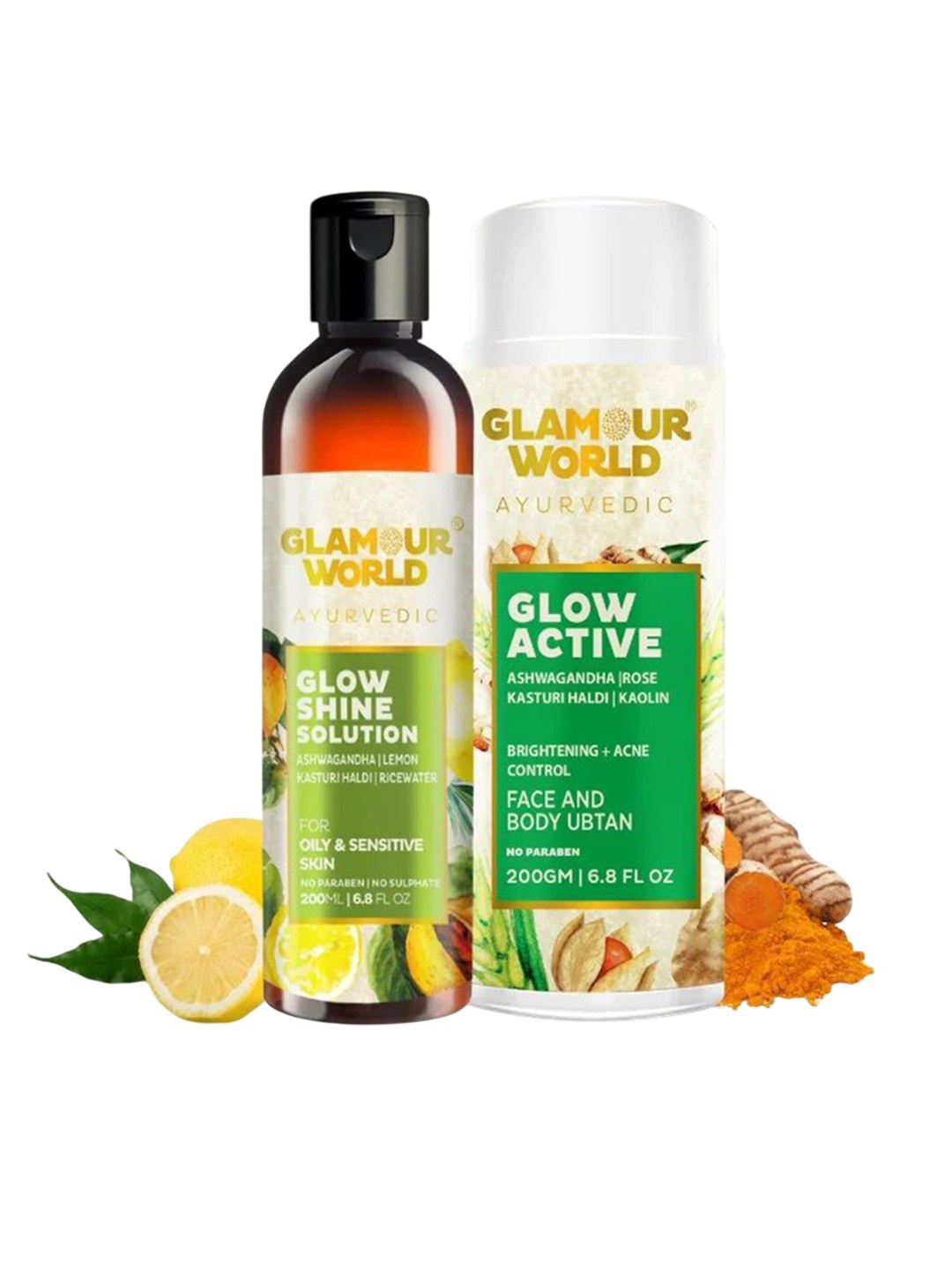 Glamour World Ayurvedic Set Of 2 Glow Active Face & Body Ubtan- 200 g & Solution- 200 ml, White
Glamour World Ayurvedic Set Of 2 Glow Active Face & Body Ubtan- 200 g & Solution- 200 ml, White