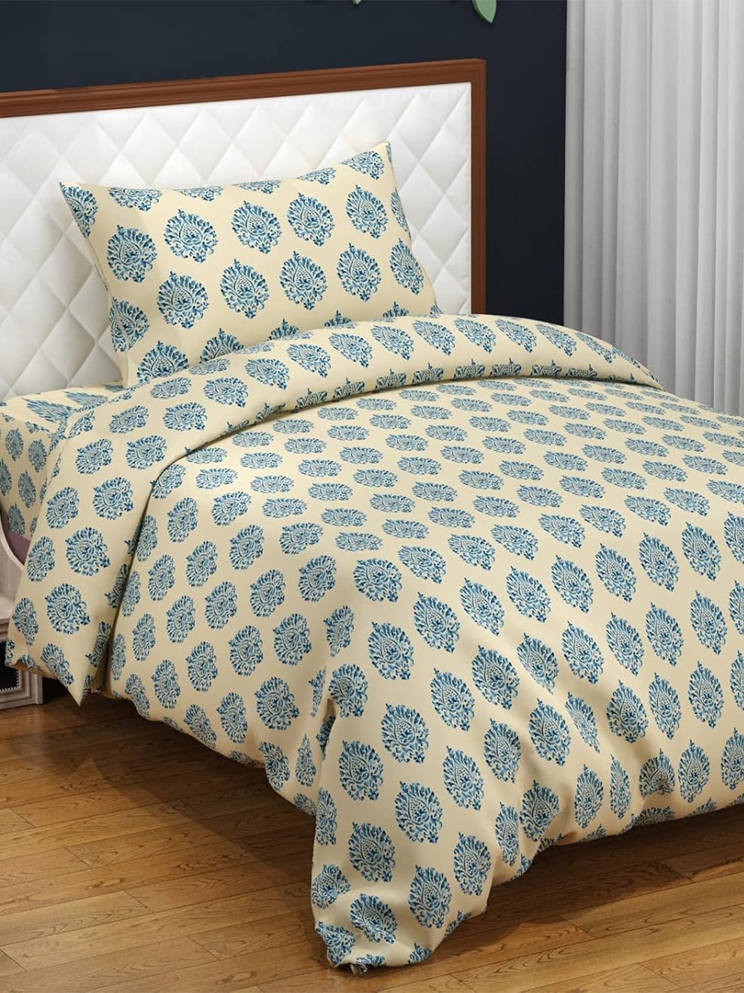 Trance Home Linen 200TC Zippered Single Rajai Cover/Blanket Cover with 1 Pillow Cover, Cream
Trance Home Linen 200TC Zippered Single Rajai Cover/Blanket Cover with 1 Pillow Cover, Cream