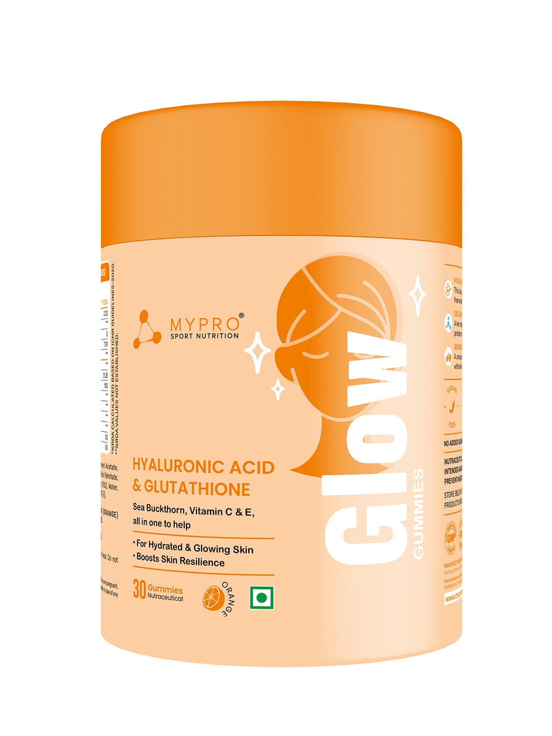 Mypro Sport Nutrition Glow Skin Gummeis with Glutathione Skin Health - 30 Gummies, Orange
Mypro Sport Nutrition Glow Skin Gummeis with Glutathione Skin Health - 30 Gummies, Orange