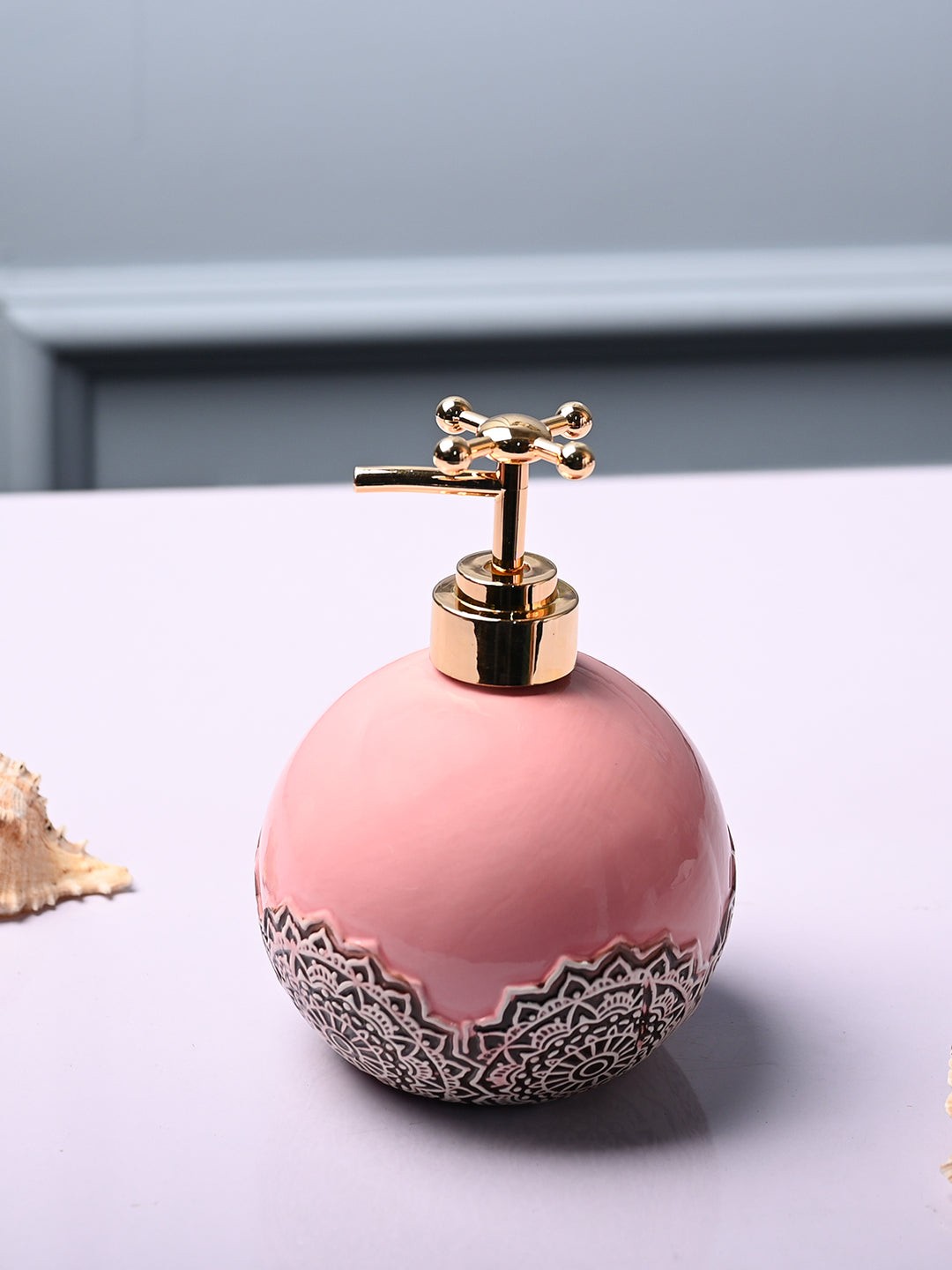 MARKET99 Pink Ethnic Motifs Embossed Round Shaped Ceramic Waterproof Soap Dispenser-300 ml
MARKET99 Pink Ethnic Motifs Embossed Round Shaped Ceramic Waterproof Soap Dispenser-300 ml