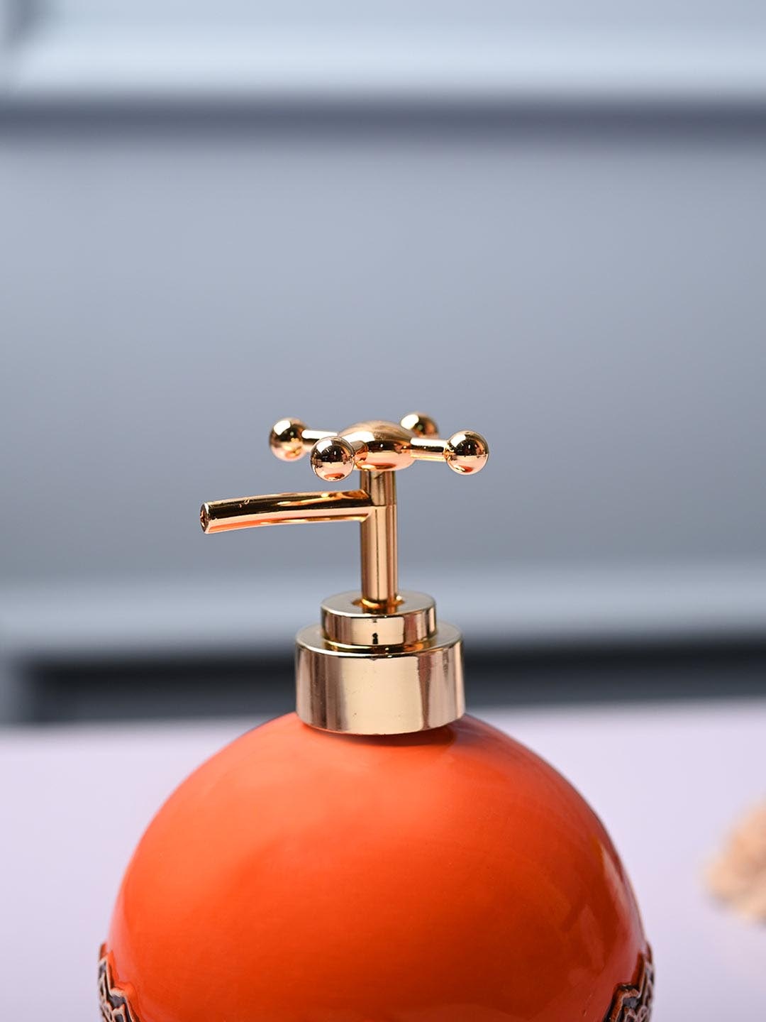MARKET99 Orange & Black Ethnic Motifs Round Shaped Ceramic Glossy Soap Dispenser 300 ml
MARKET99 Orange & Black Ethnic Motifs Round Shaped Ceramic Glossy Soap Dispenser 300 ml