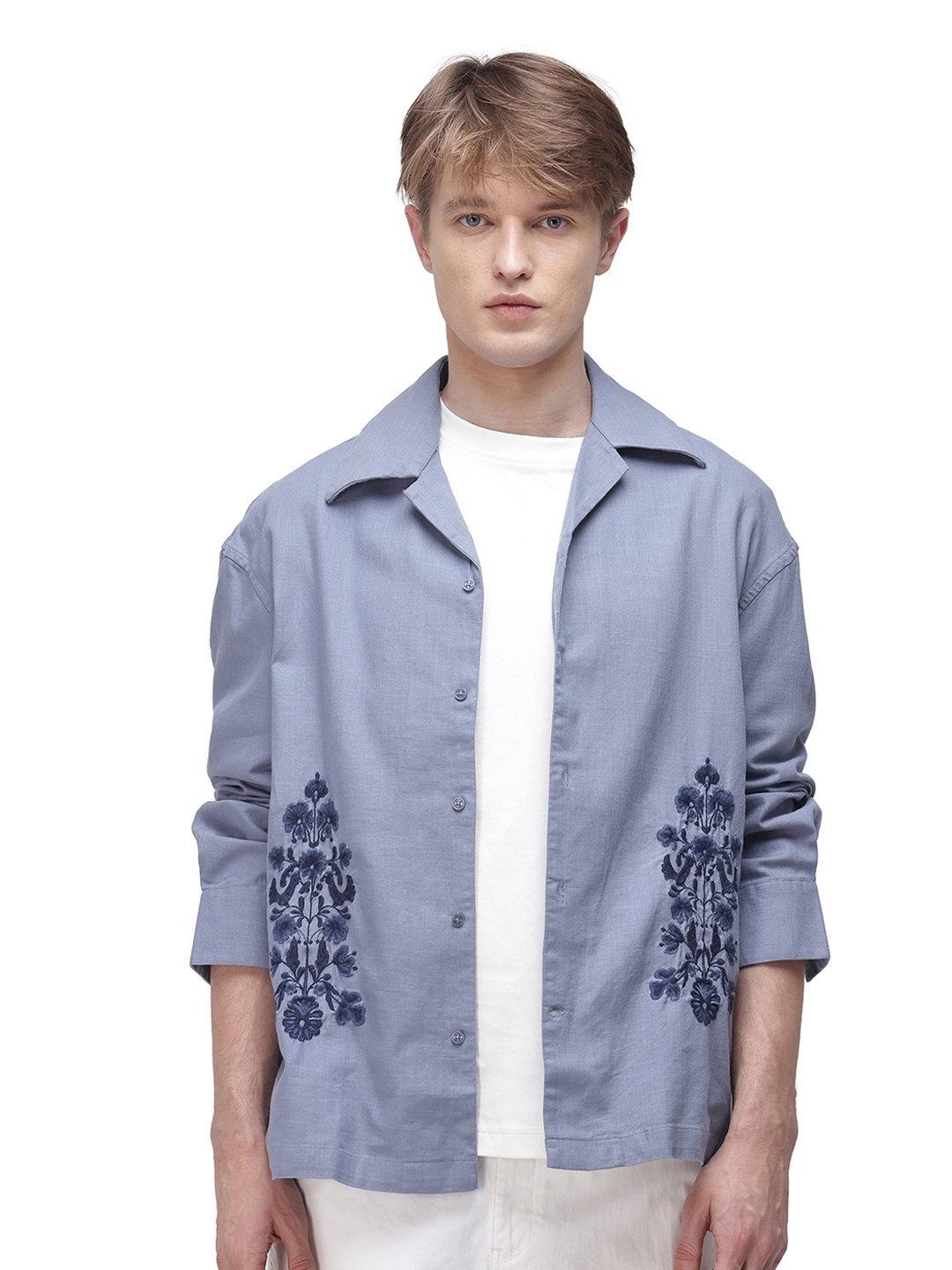 RARE RABBIT Men Comfort Cuban Collar Textured Solid Cotton Relaxed Fit Casual Shirt, Blue
RARE RABBIT Men Comfort Cuban Collar Textured Solid Cotton Relaxed Fit Casual Shirt, Blue