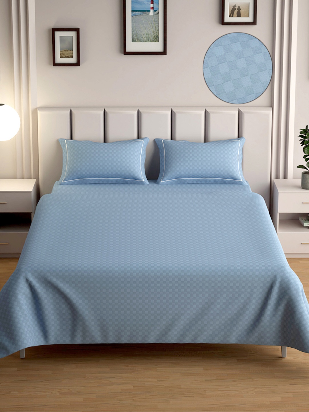 Mulberry Living Blue Urban Grid 300 TC Queen Size Cotton Bedsheet Set 2.74 m x 2.28 m
Mulberry Living Blue Urban Grid 300 TC Queen Size Cotton Bedsheet Set 2.74 m x 2.28 m