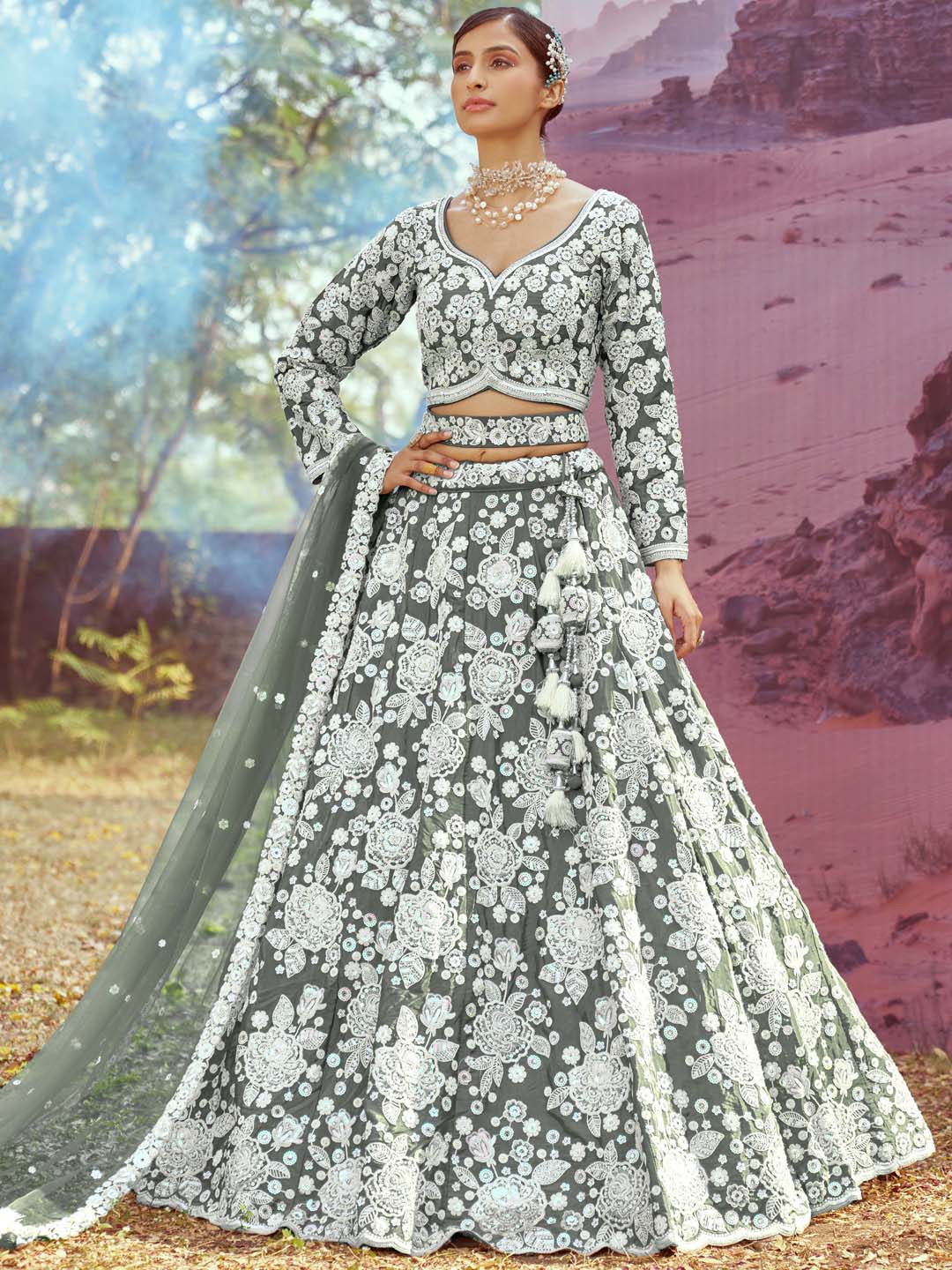panchhi Embellished SatinSemi-Stitched Lehenga & Unstitched Blouse With Dupatta, Olive
panchhi Embellished SatinSemi-Stitched Lehenga & Unstitched Blouse With Dupatta, Olive