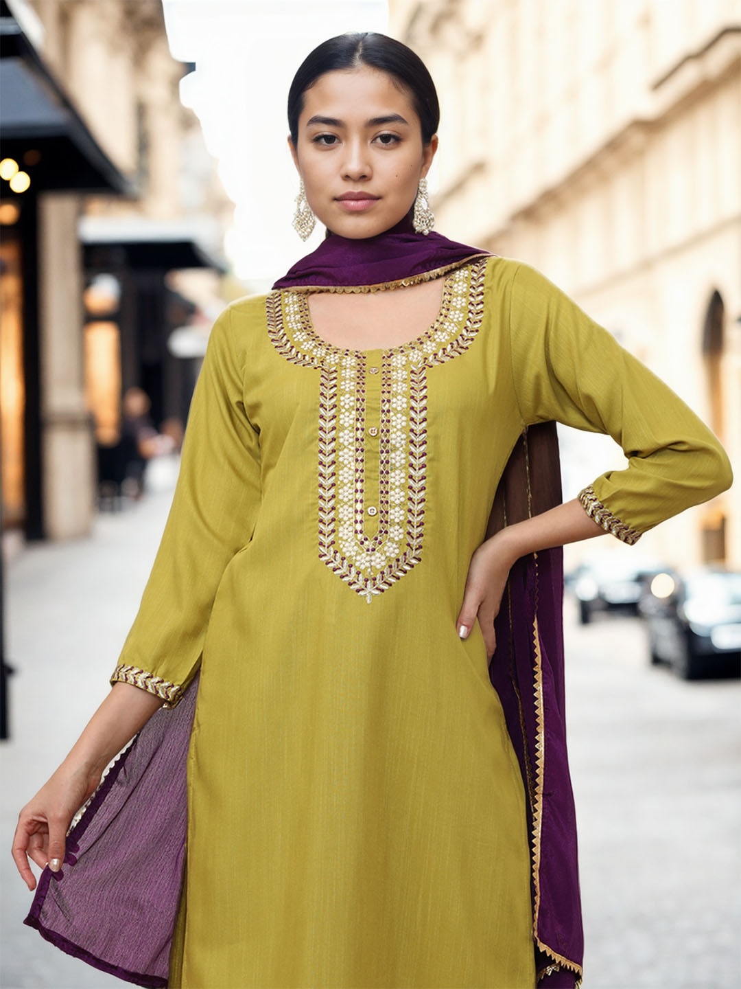 Jaipur Kurti Women Embroidered Regular Thread Work Kurta with Trousers & With Dupatta, Lime green
Jaipur Kurti Women Embroidered Regular Thread Work Kurta with Trousers & With Dupatta, Lime green