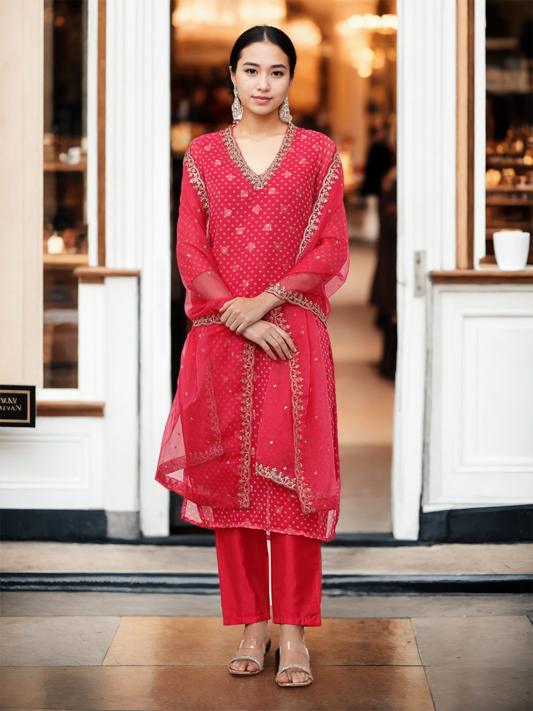 Jaipur Kurti Women Ethnic Motifs Embroidered Regular Kurta with Trousers & With Dupatta, Pink
Jaipur Kurti Women Ethnic Motifs Embroidered Regular Kurta with Trousers & With Dupatta, Pink