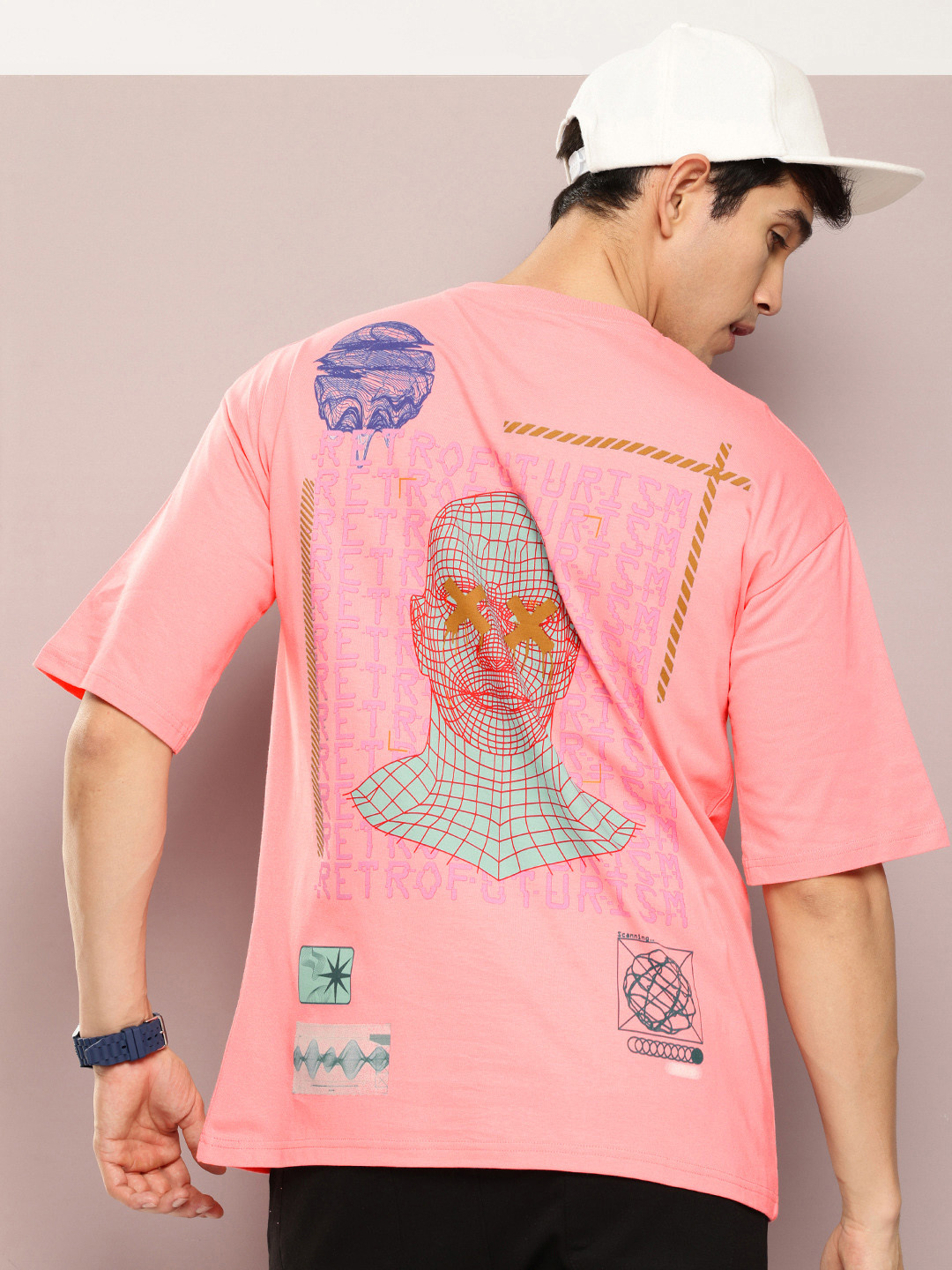 Kook N Keech Pure Cotton Graphic Printed Drop-Shoulder Sleeves Oversized T-shirt, Pink 
Kook N Keech Pure Cotton Graphic Printed Drop-Shoulder Sleeves Oversized T-shirt, Pink