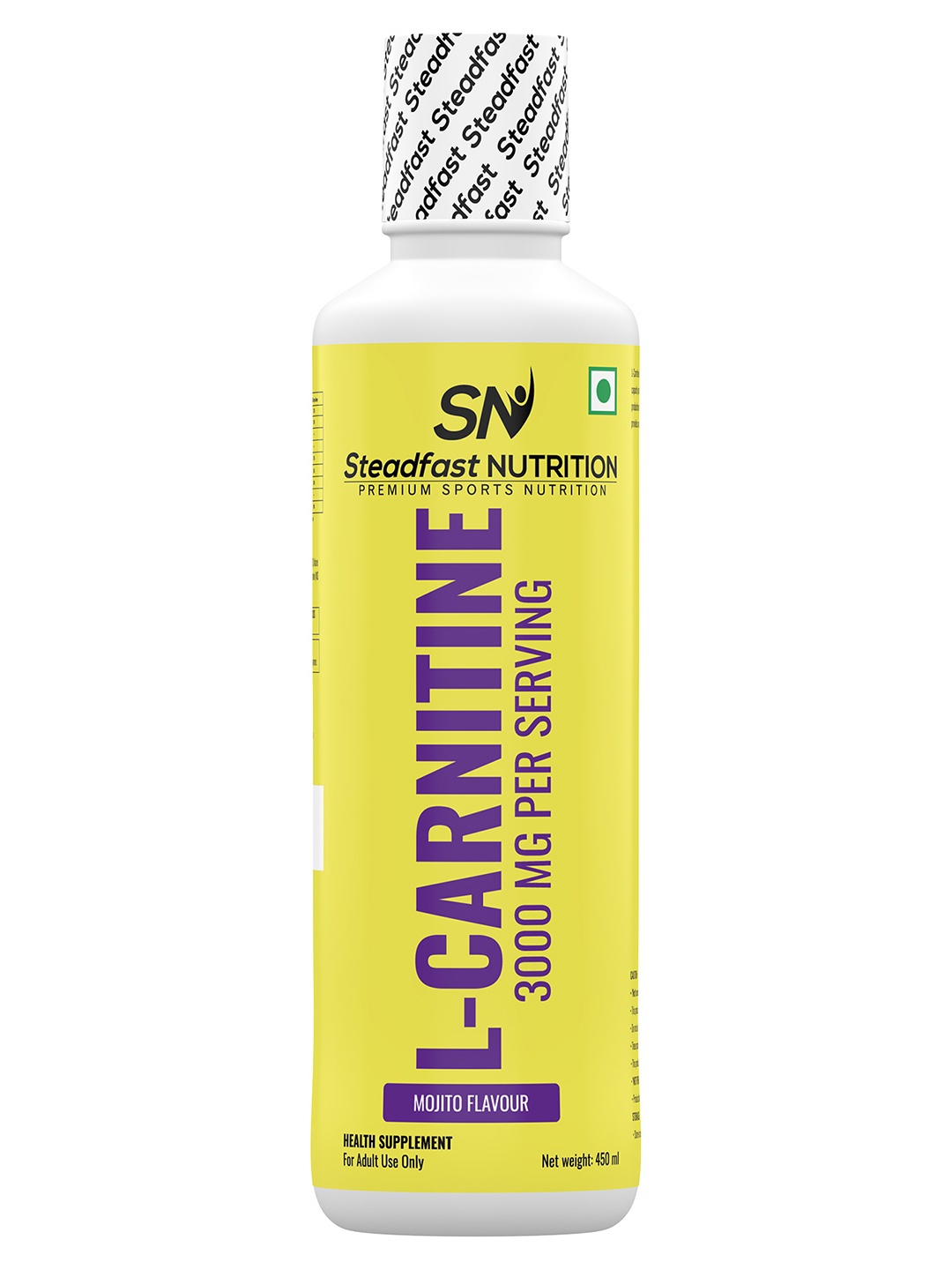 Steadfast Nutrition L-Carnitine 3000mg Liquid Supplement with Vitamin B5 450ml (Mojito), White
Steadfast Nutrition L-Carnitine 3000mg Liquid Supplement with Vitamin B5 450ml (Mojito), White