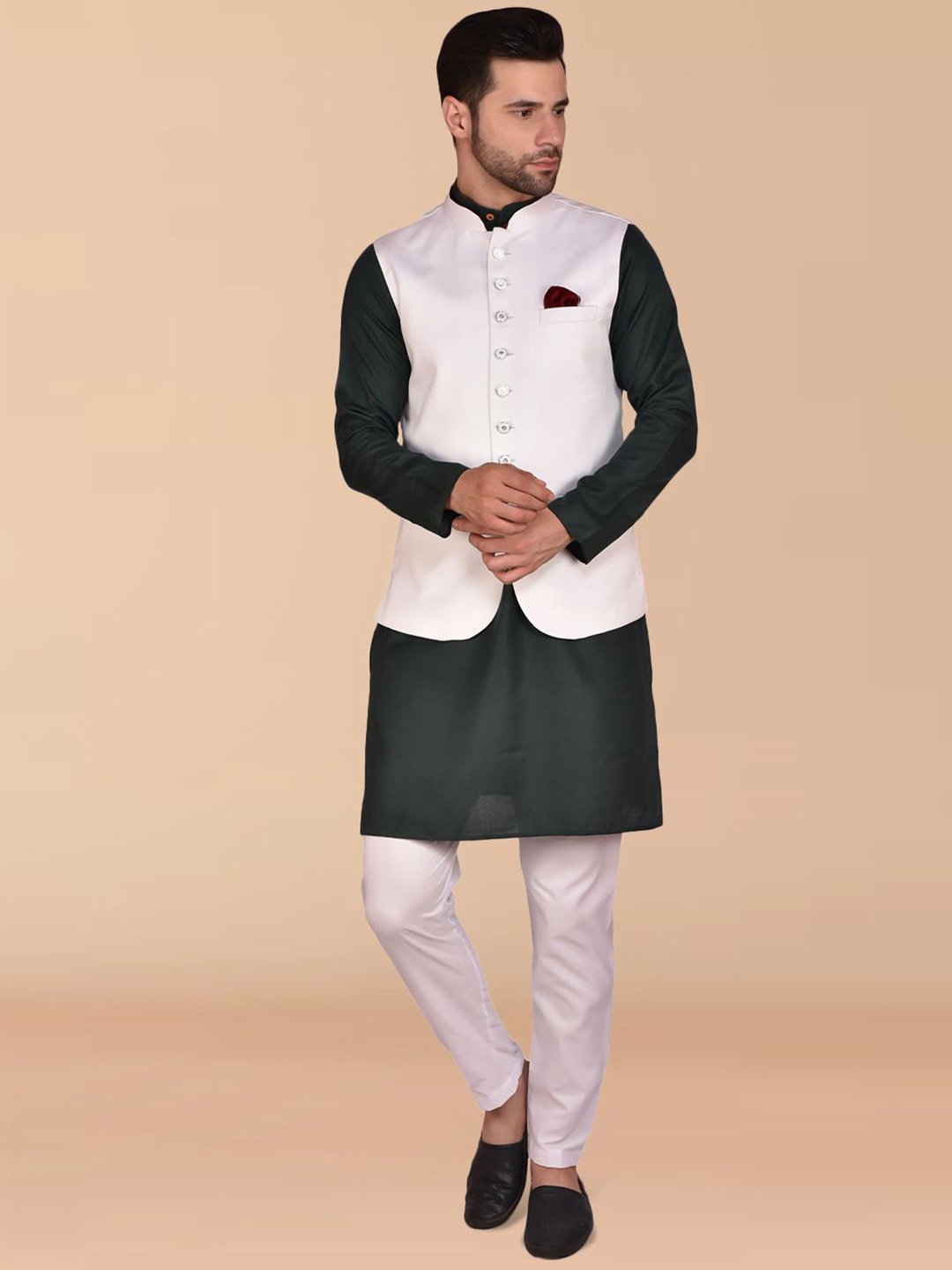 PRINTINDIA Mandarin Collar Pure Cotton Straight Kurta With Trouser & Nehru jacket, Black
PRINTINDIA Mandarin Collar Pure Cotton Straight Kurta With Trouser & Nehru jacket, Black