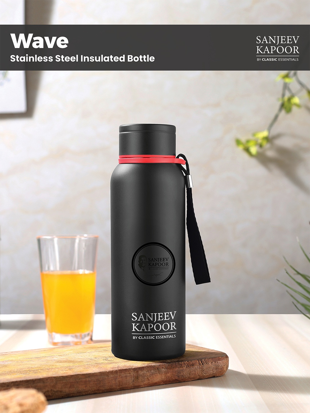 Classic Essentials Stainless Steel Wave Double Wall Vacuum Insulated 700 ml Flask, Black
Classic Essentials Stainless Steel Wave Double Wall Vacuum Insulated 700 ml Flask, Black