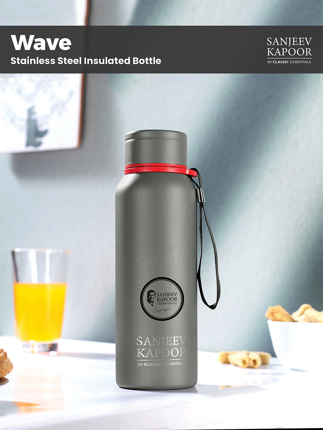 Classic Essentials Stainless Steel Wave Double Wall Vacuum Insulated 500 ml Flask, Grey
Classic Essentials Stainless Steel Wave Double Wall Vacuum Insulated 500 ml Flask, Grey