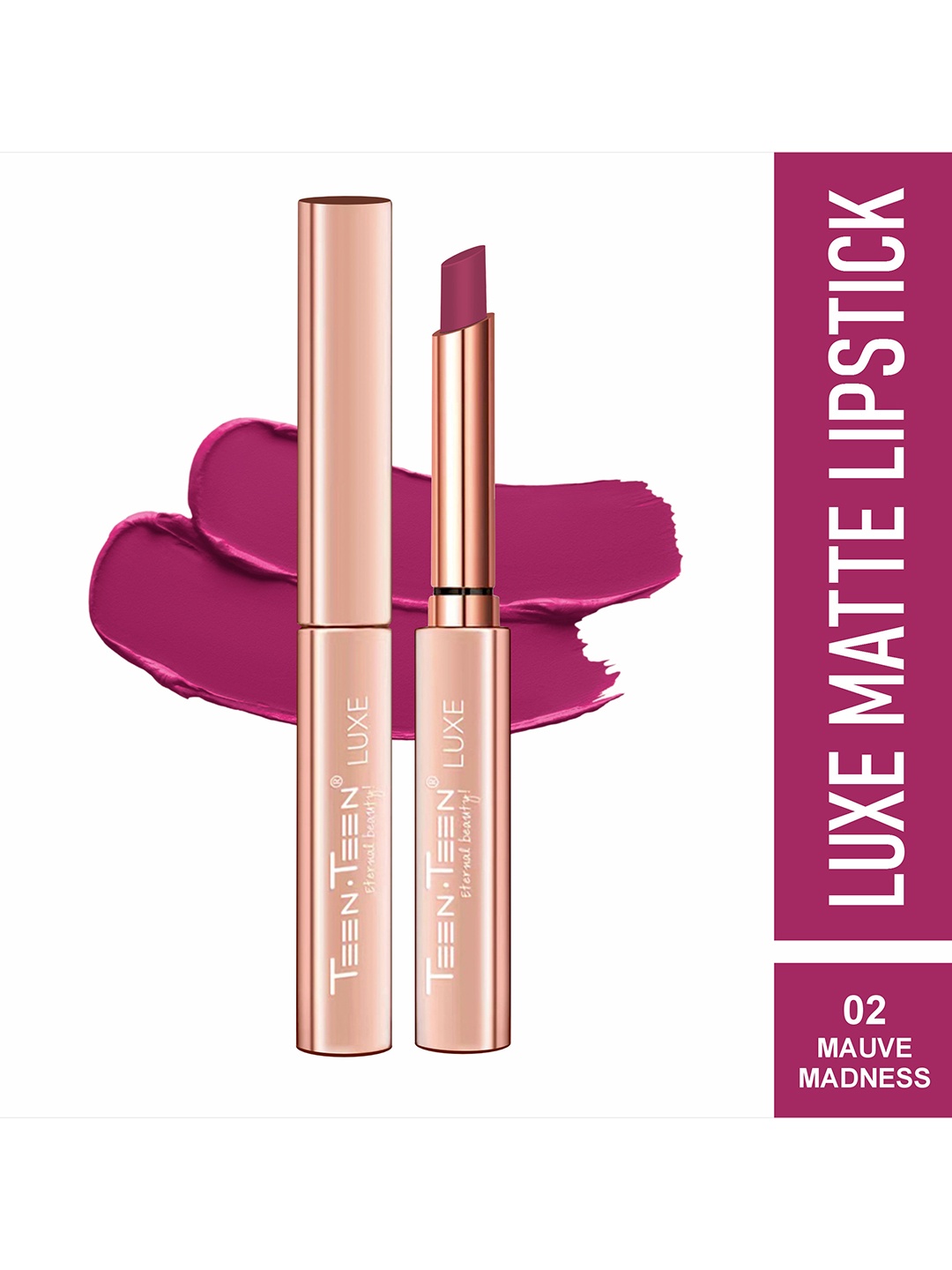 TEEN TEEN COSMETICS Luxe Matte Long Lasting Non Transfer Lipstick - 1 g - Mauve Madness 02
TEEN TEEN COSMETICS Luxe Matte Long Lasting Non Transfer Lipstick - 1 g - Mauve Madness 02