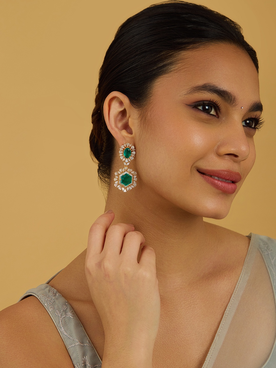 Kushal's Fashion Jewellery Rhodium-Plated Zircon Studded Geometric Drop Earrings, Silver
Kushal's Fashion Jewellery Rhodium-Plated Zircon Studded Geometric Drop Earrings, Silver