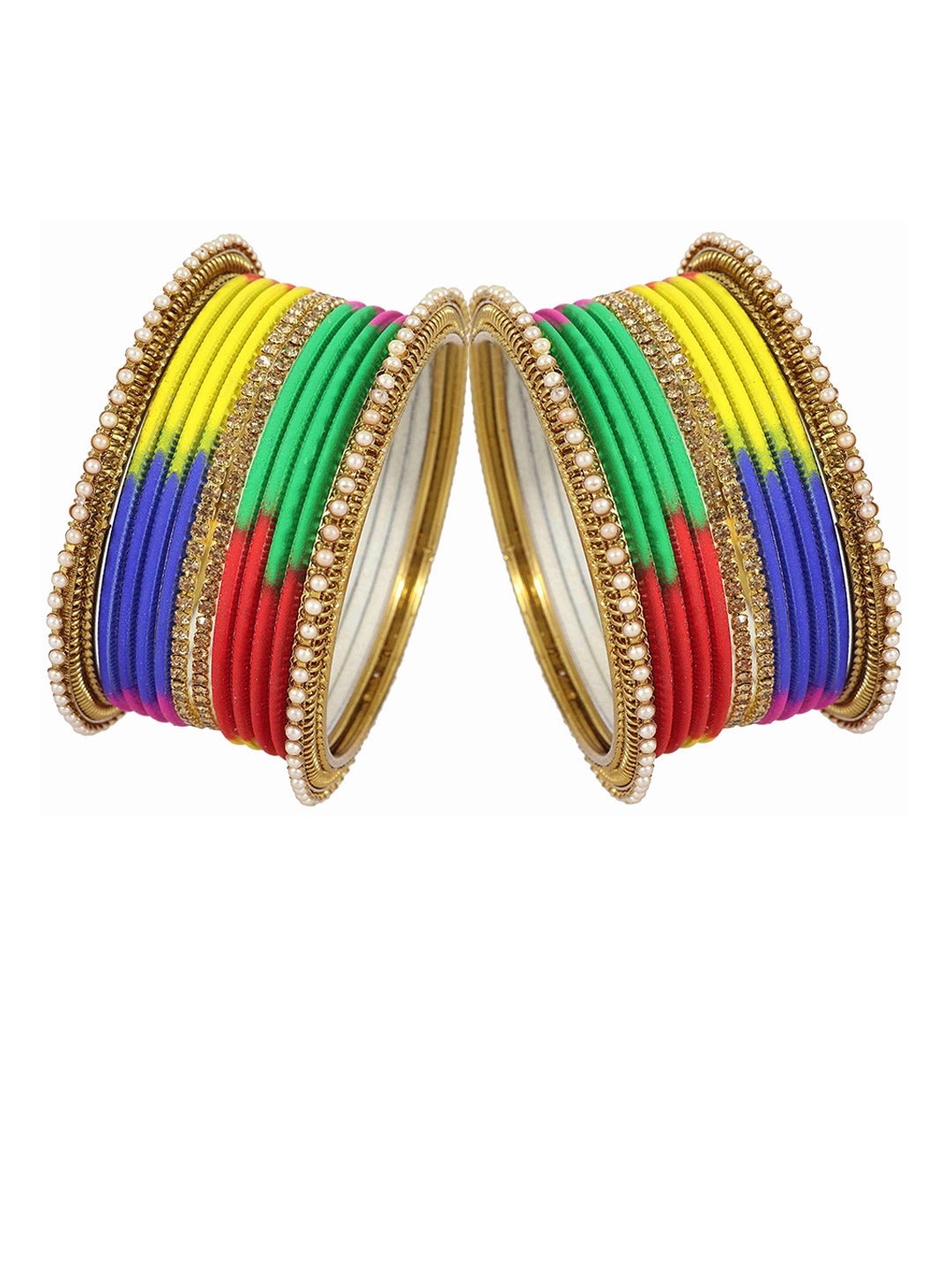 Set of 72 Non-Precious Metal with Base Metal Zircon Gemstone Studded Traditional Bangle, Multi
Set of 72 Non-Precious Metal with Base Metal Zircon Gemstone Studded Traditional Bangle, Multi