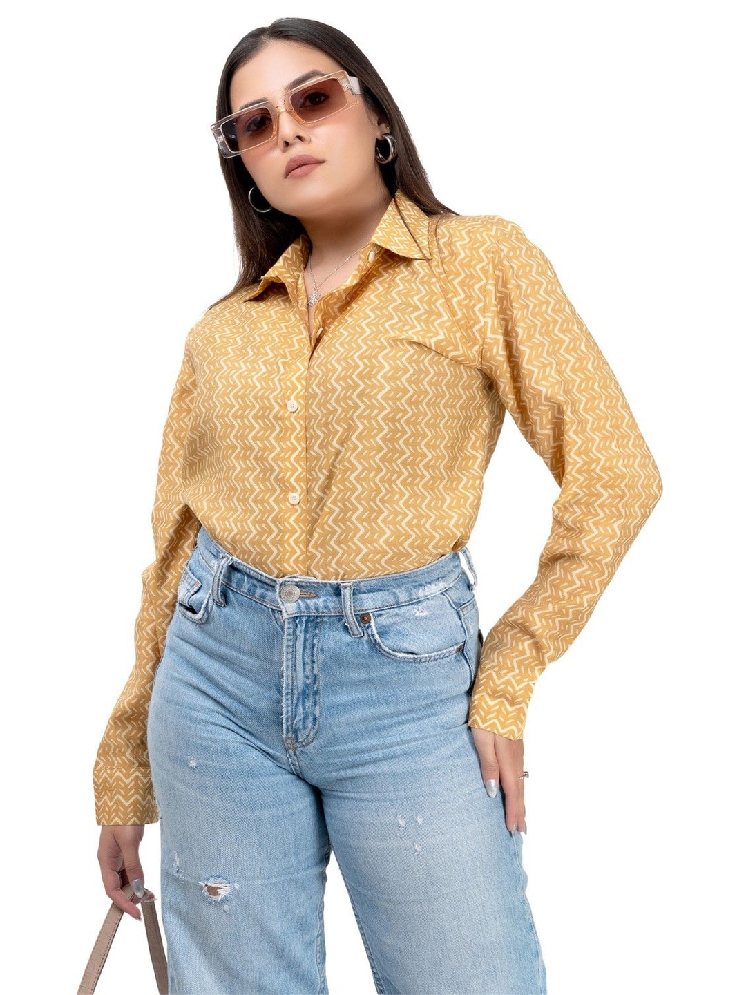 MatterBlue Women Comfort Spread Collar Abstract Printed Relaxed Fit Casual Shirt, Yellow
MatterBlue Women Comfort Spread Collar Abstract Printed Relaxed Fit Casual Shirt, Yellow