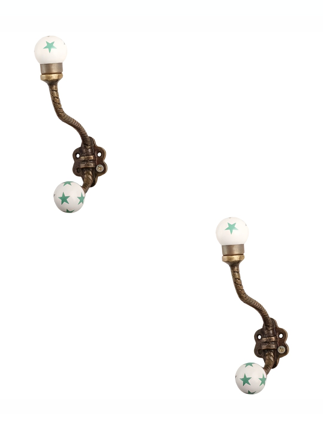 IndianShelf Green & White 2 Pieces Ceramic Star Floral Key Holder Cloth Hanger for Wall
IndianShelf Green & White 2 Pieces Ceramic Star Floral Key Holder Cloth Hanger for Wall