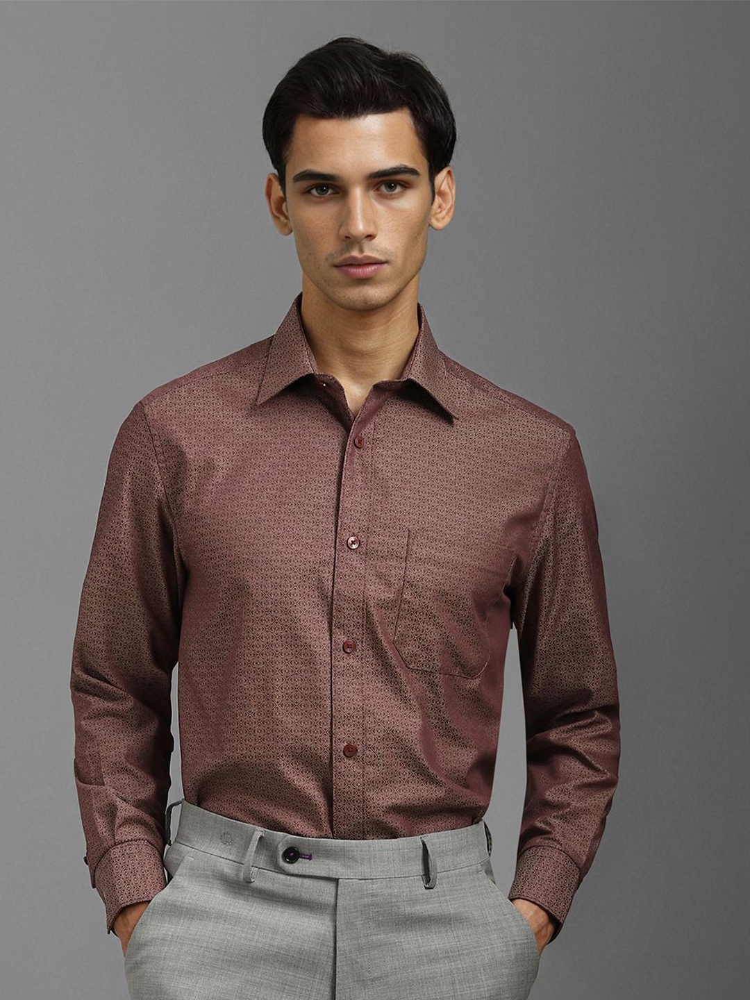 Louis Philippe Men Classic Spread Collar Abstract Printed Cotton Formal Shirt, Maroon
Louis Philippe Men Classic Spread Collar Abstract Printed Cotton Formal Shirt, Maroon