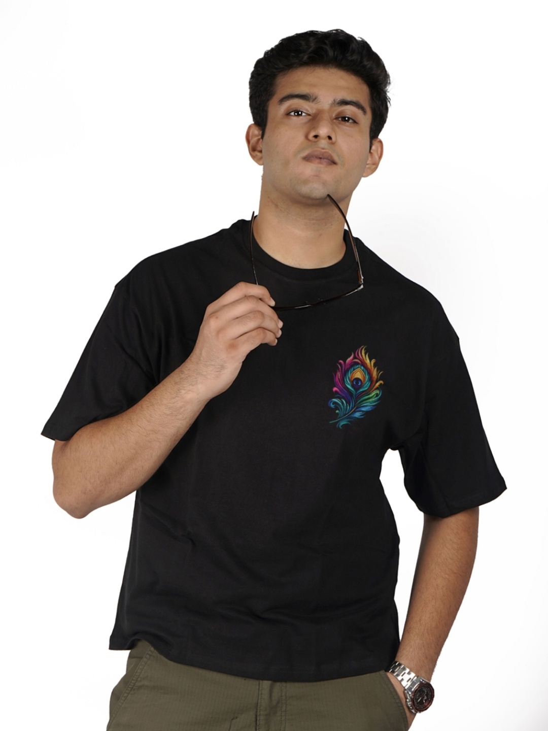 PRABHUBHAKTI Men Bio Finish Graphic Printed Round Neck Cotton Oversized T-shirt, Black
PRABHUBHAKTI Men Bio Finish Graphic Printed Round Neck Cotton Oversized T-shirt, Black
