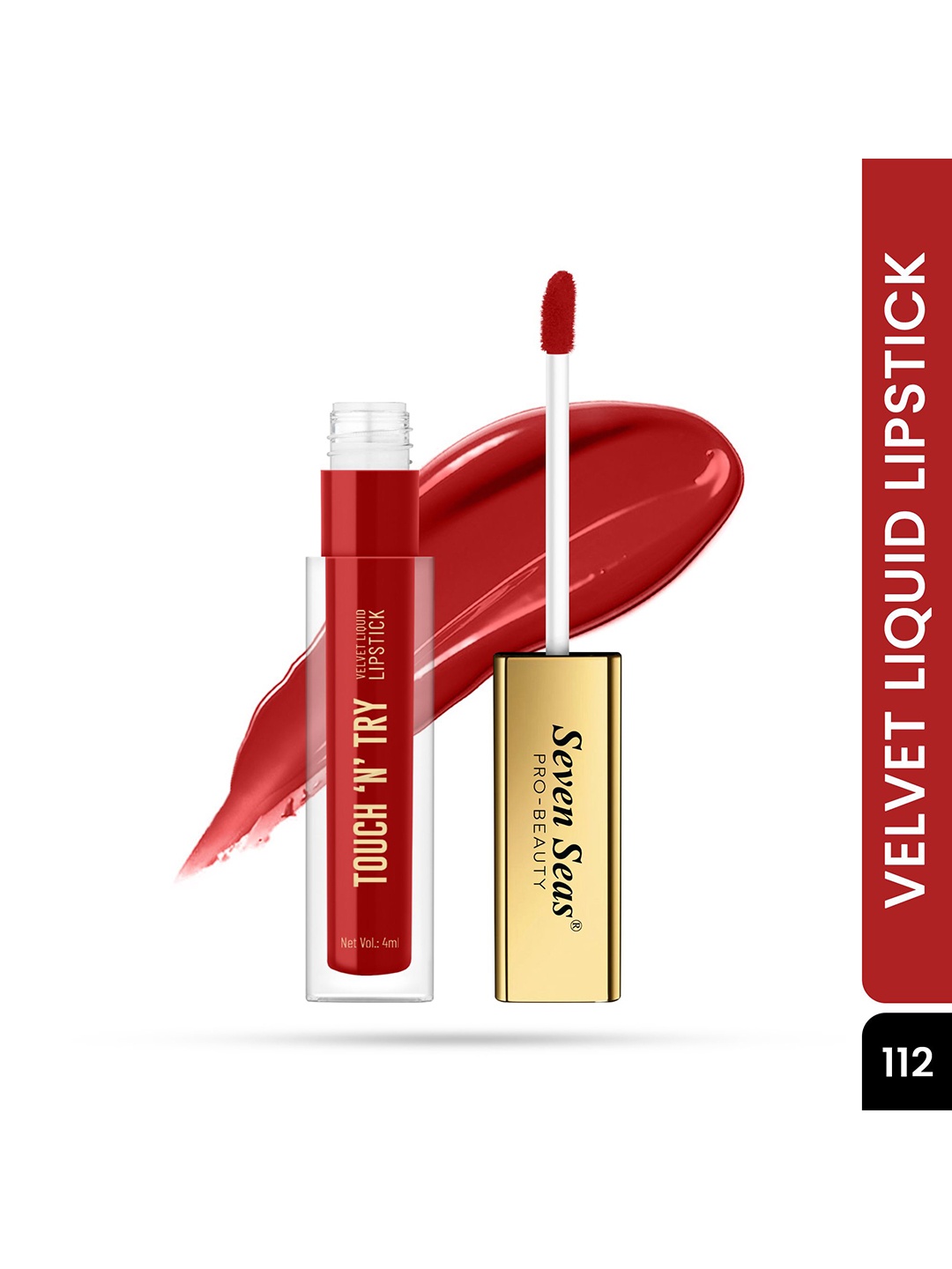 Seven Seas Touch N Try Velvet Long Lasting Waterproof Liquid Lipstick - 4 ml - Red - 112
Seven Seas Touch N Try Velvet Long Lasting Waterproof Liquid Lipstick - 4 ml - Red - 112