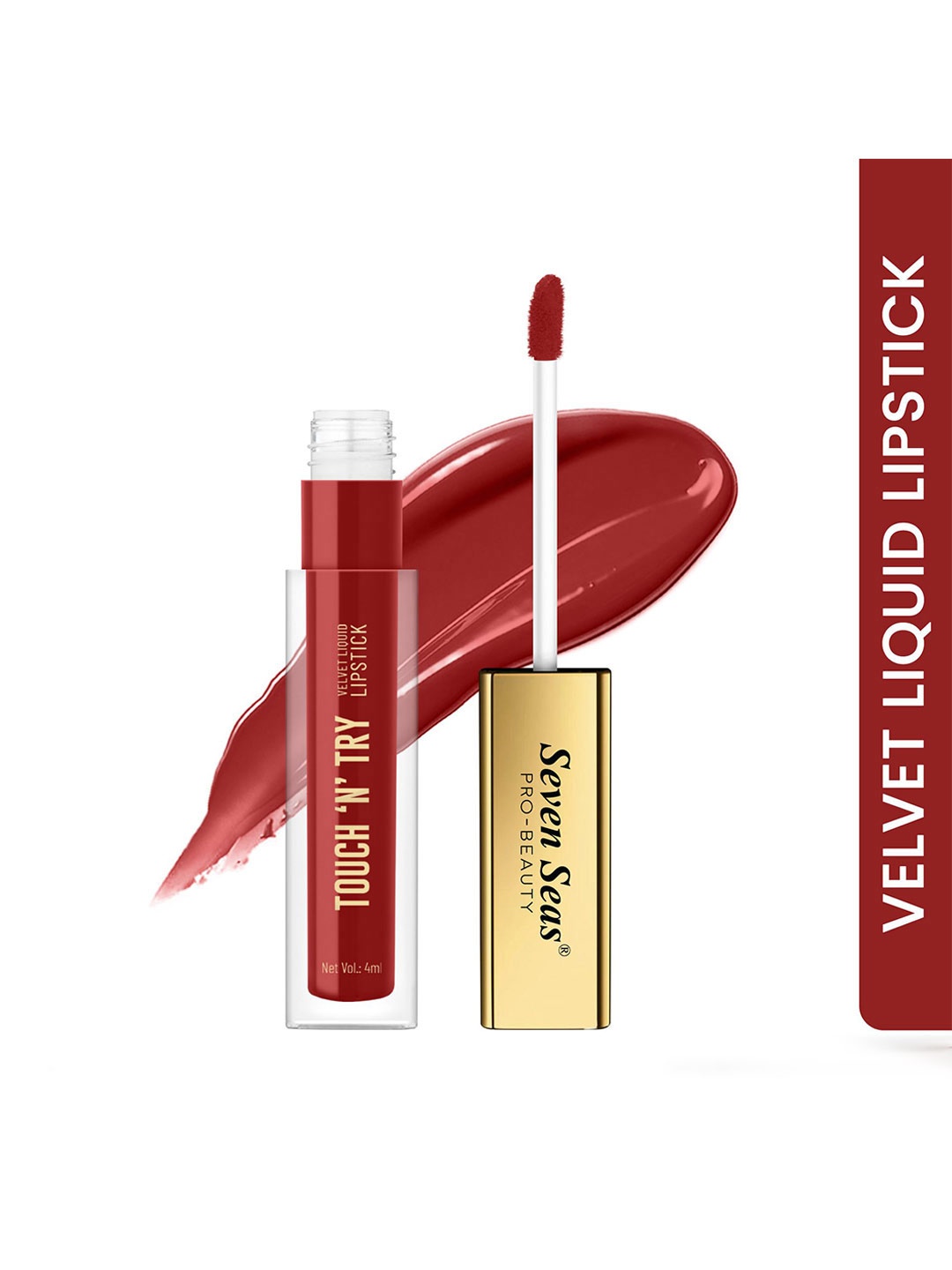 Seven Seas Touch N Try Velvet Long Lasting Waterproof Liquid Lipstick - 4 ml - Red - 10
Seven Seas Touch N Try Velvet Long Lasting Waterproof Liquid Lipstick - 4 ml - Red - 10