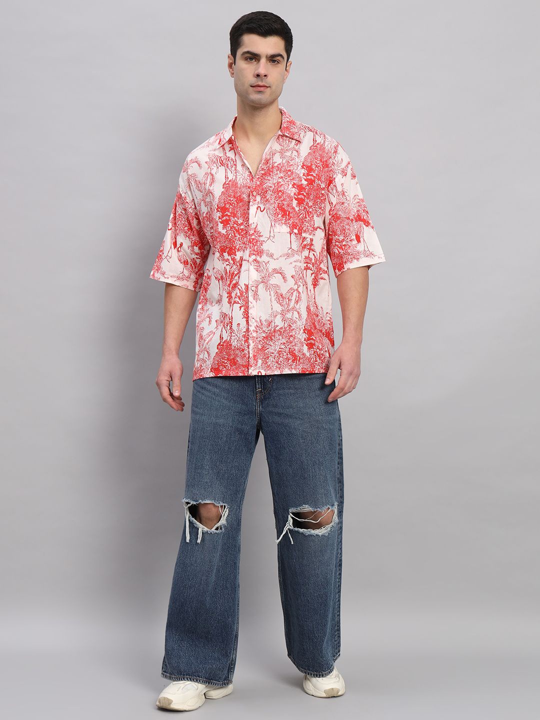 HANDICRAFT PALACE Men Comfort Spread Collar Floral Printed Cotton Oversized Casual Shirt, White
HANDICRAFT PALACE Men Comfort Spread Collar Floral Printed Cotton Oversized Casual Shirt, White