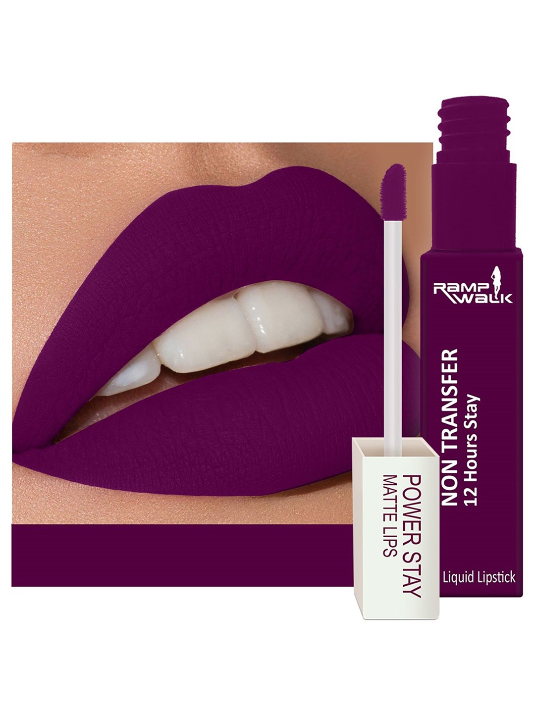 Ramp Walk Powerstay Non-Transfer 12-Hour Long Lasting Liquid Lipstick- 5 ml- Wine - 03, Purple
Ramp Walk Powerstay Non-Transfer 12-Hour Long Lasting Liquid Lipstick- 5 ml- Wine - 03, Purple