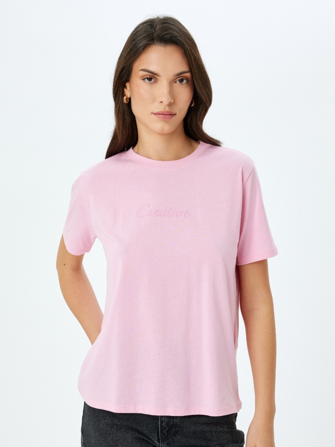 Koton Women Typography Printed Round Neck Cotton Oversized T-shirt, Pink
Koton Women Typography Printed Round Neck Cotton Oversized T-shirt, Pink