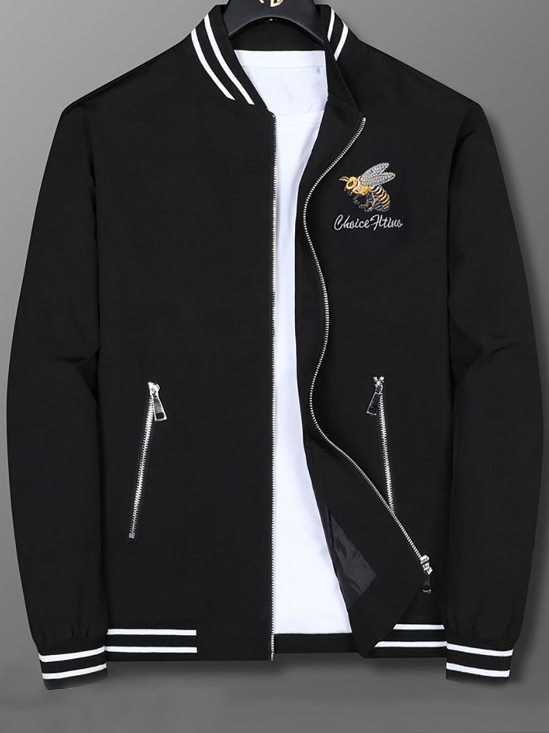 StyleCast x Revolte Men Rapid-Dry Stand Collar Graphic Embroidered Casual Bomber Jacket, Black
StyleCast x Revolte Men Rapid-Dry Stand Collar Graphic Embroidered Casual Bomber Jacket, Black