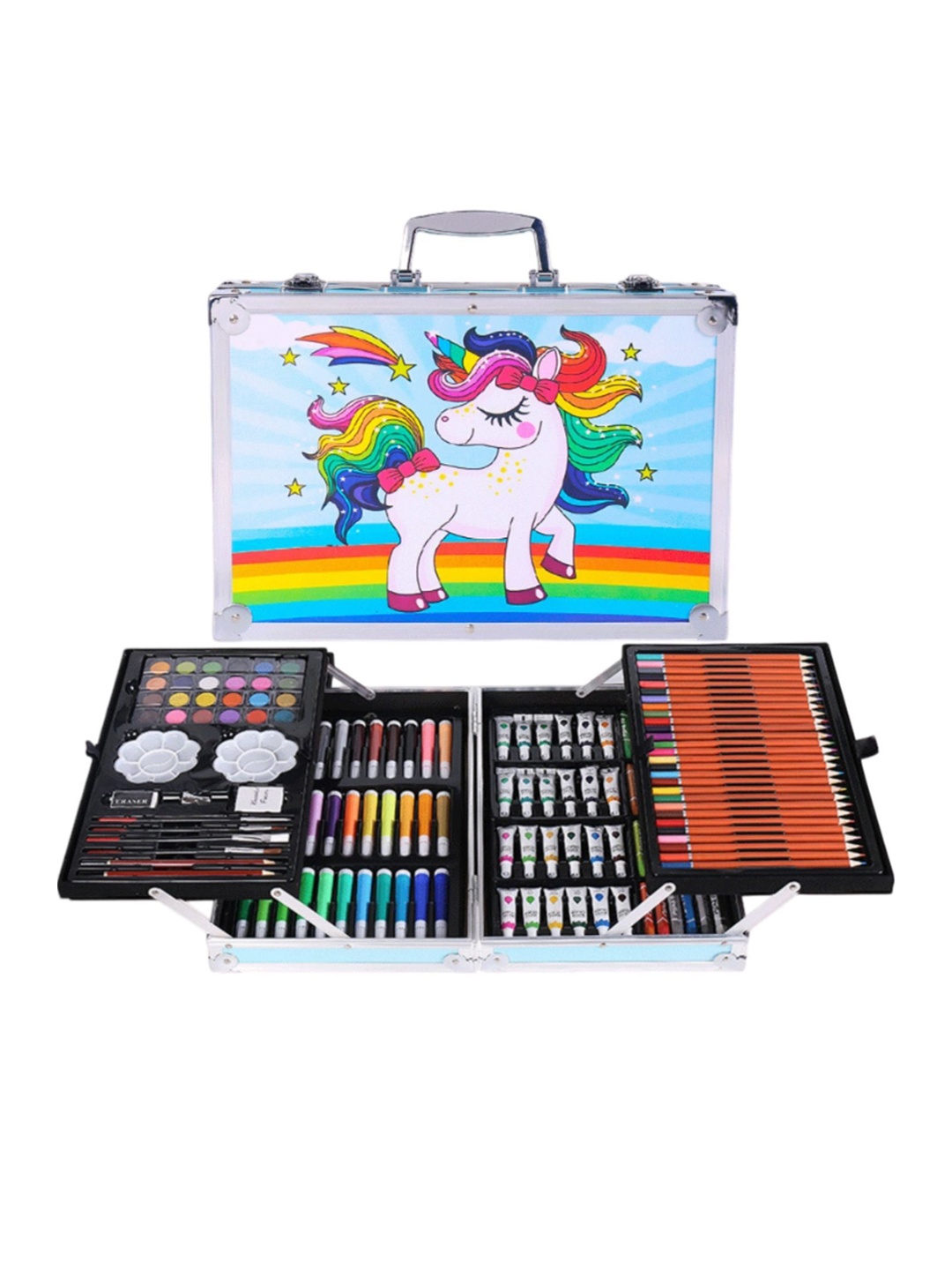 Tinker Squad Blue & White 145 Pcs Unicorn Printed Colour Suitcase Box Set Stationery
Tinker Squad Blue & White 145 Pcs Unicorn Printed Colour Suitcase Box Set Stationery