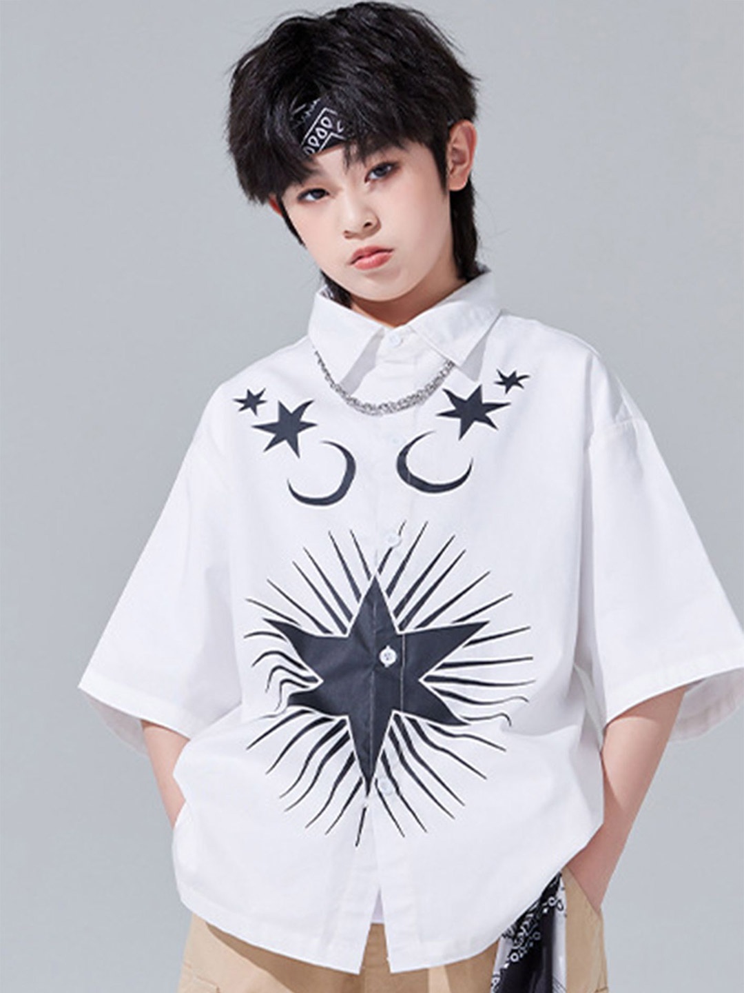 LULU & SKY Unisex Kids Spread Collar Graphic Printed Oversized Casual Shirt, White
LULU & SKY Unisex Kids Spread Collar Graphic Printed Oversized Casual Shirt, White