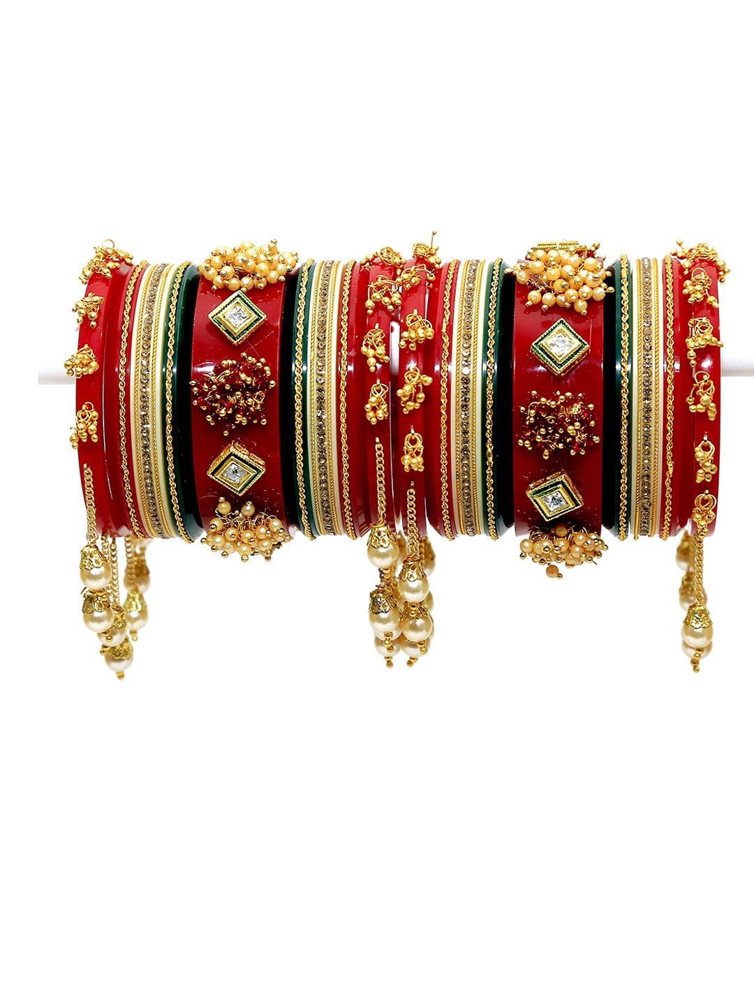 Align Pack Of 2 Gold-Plated Artificial Stones and Beads Studded & Beaded Chuda Bangles
Align Pack Of 2 Gold-Plated Artificial Stones and Beads Studded & Beaded Chuda Bangles