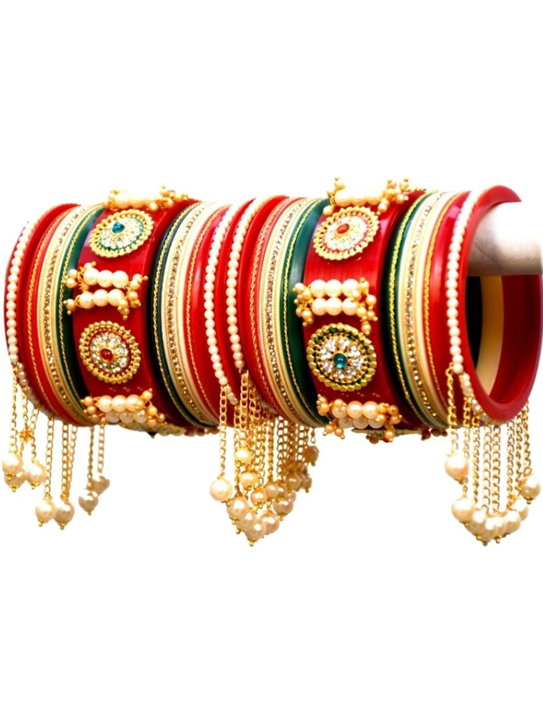 Align Pack Of 2 Gold-Plated Artificial Stones and Beads Studded & Beaded Chuda Bangles
Align Pack Of 2 Gold-Plated Artificial Stones and Beads Studded & Beaded Chuda Bangles