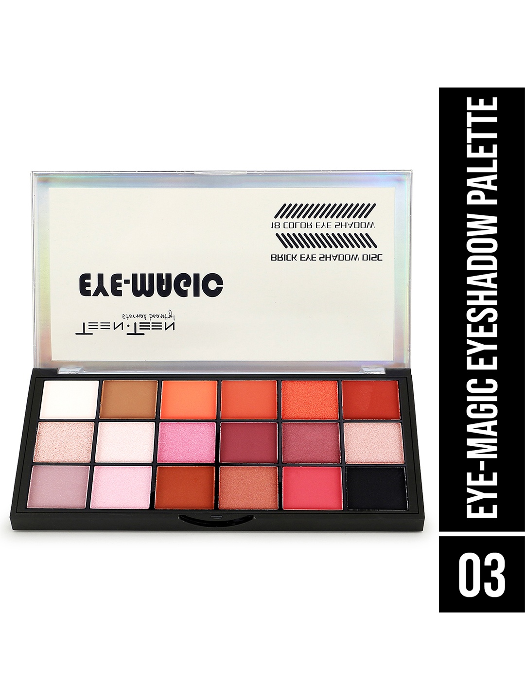 TEEN TEEN COSMETICS Eyemagic 18 Color Premium Brick Eyeshadow Palette- 30g - Shade 03, Pink
TEEN TEEN COSMETICS Eyemagic 18 Color Premium Brick Eyeshadow Palette- 30g - Shade 03, Pink
