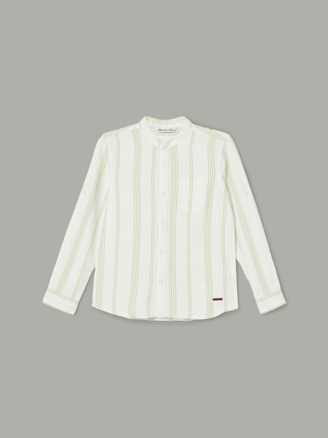 Fame Forever by Lifestyle Boys Mandarin Collar Vertical Striped Cotton Casual Shirt, White
Fame Forever by Lifestyle Boys Mandarin Collar Vertical Striped Cotton Casual Shirt, White