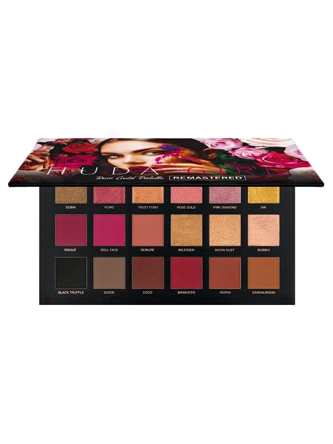 Huda Girl Rose Gold 18 Color Shimmer & Matte Eyeshadow Palette - Remastered Beauty - 20g, Black
Huda Girl Rose Gold 18 Color Shimmer & Matte Eyeshadow Palette - Remastered Beauty - 20g, Black